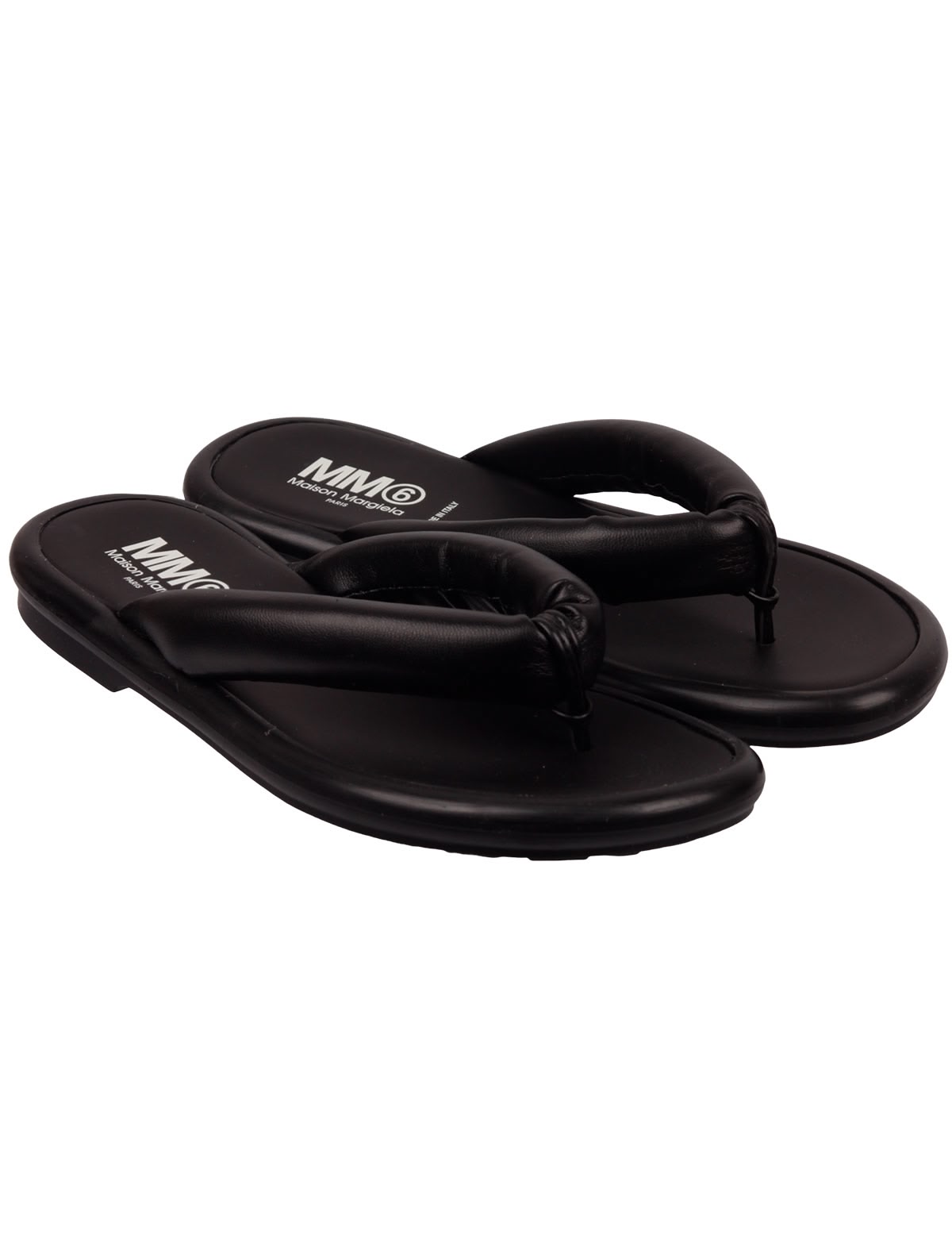 Шлепанцы из кожи и текстиля