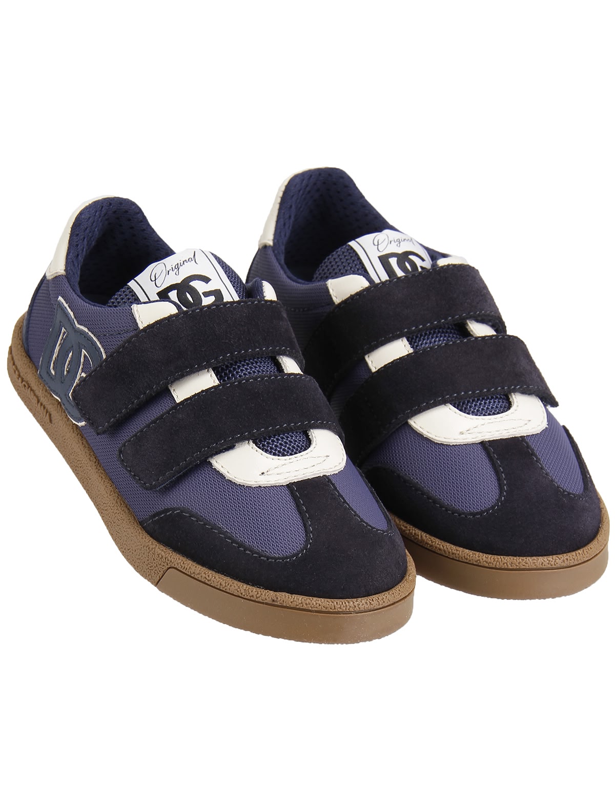 Синие кеды на липучках