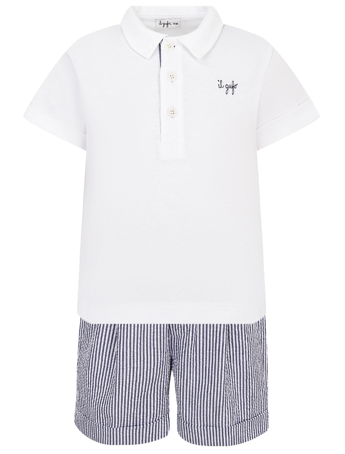 Комплект из поло и шорт в полоску