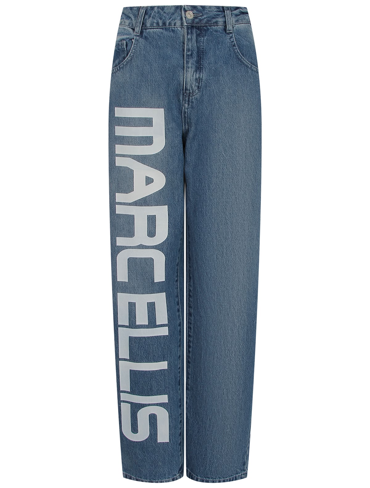 Джинсы с крупным принтом логотипа