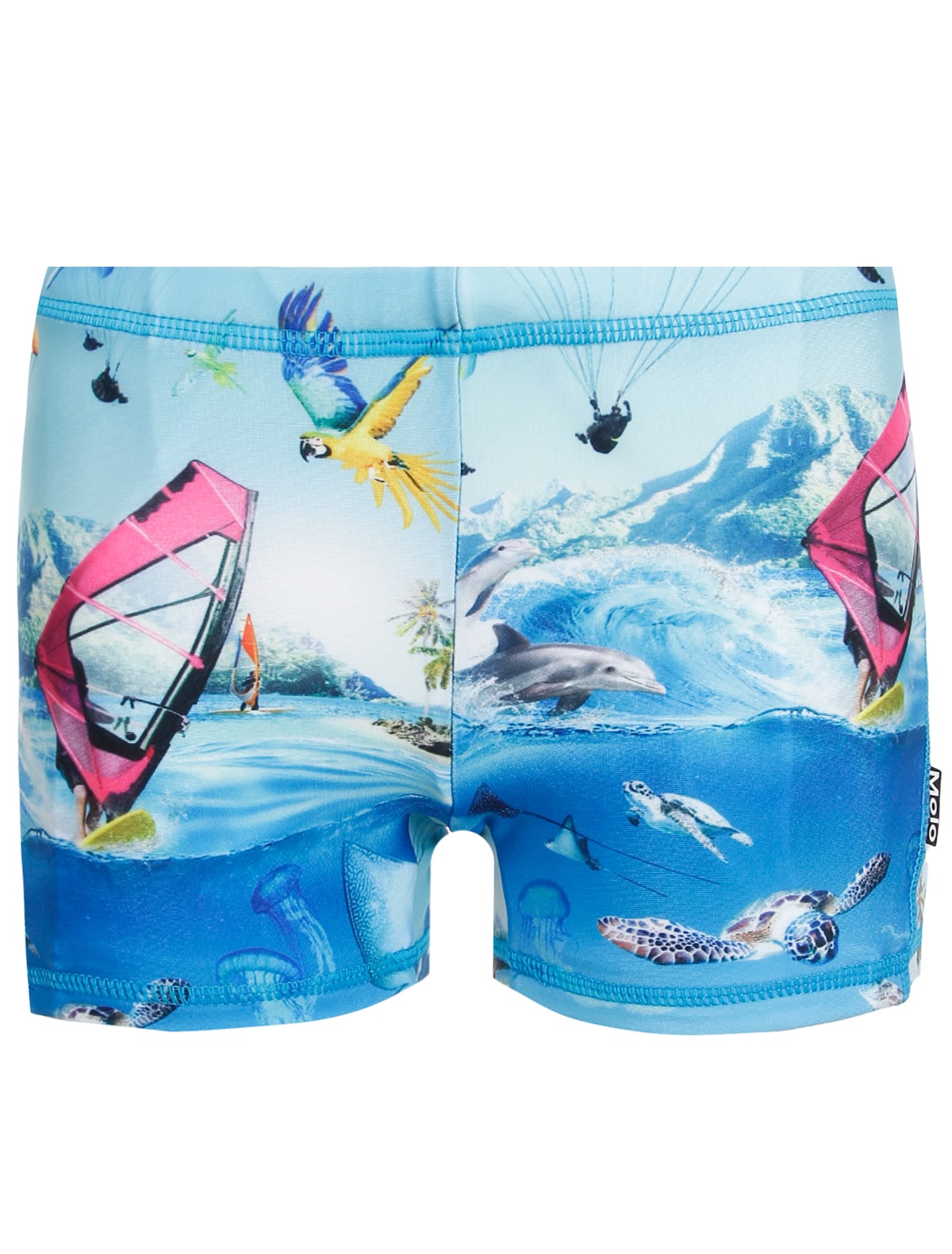 Голубые плавки боксеры с принтом