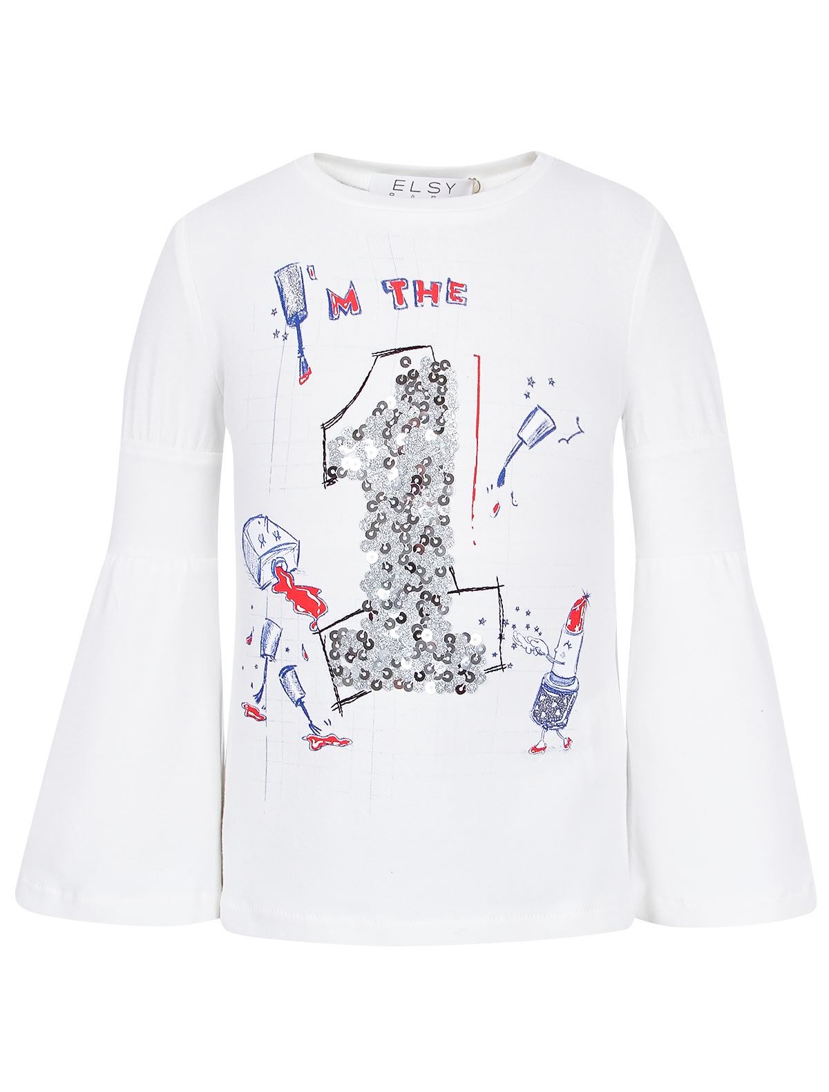 Лонгслив с принтом и пайетками