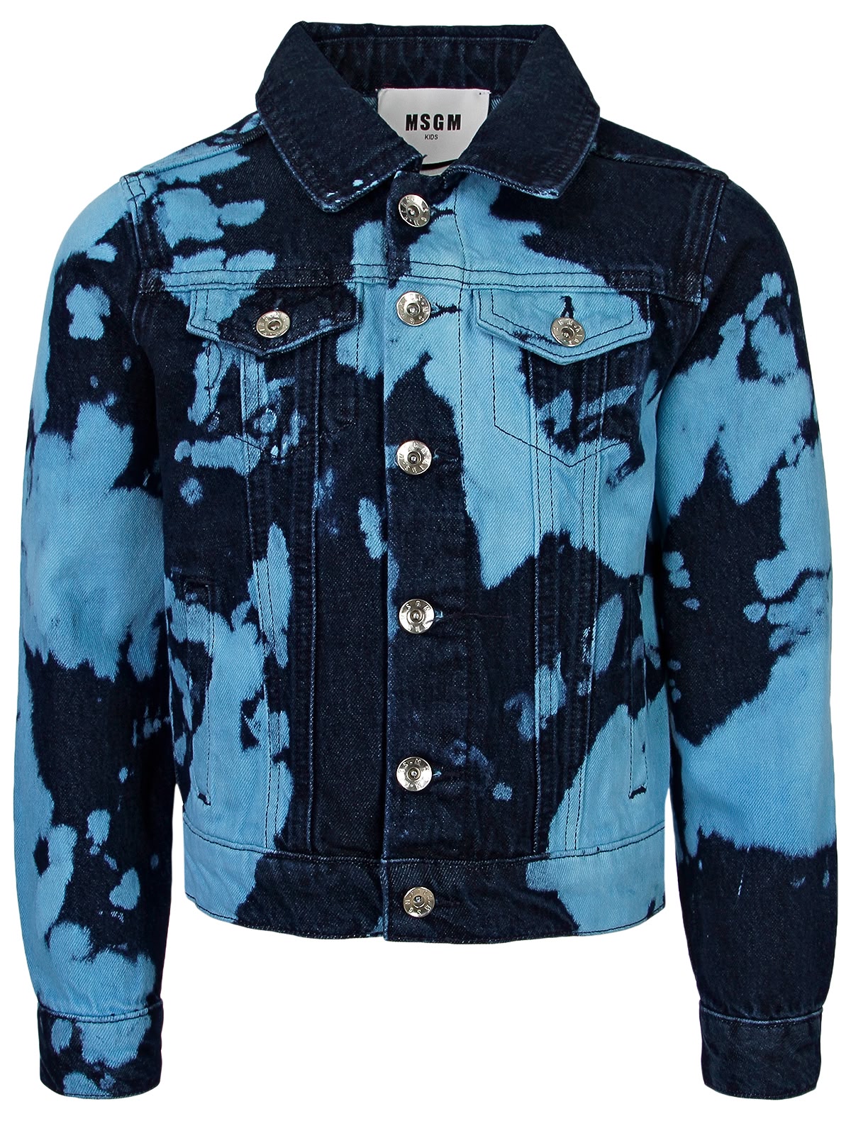 Джинсовая куртка с принтом тай-дай