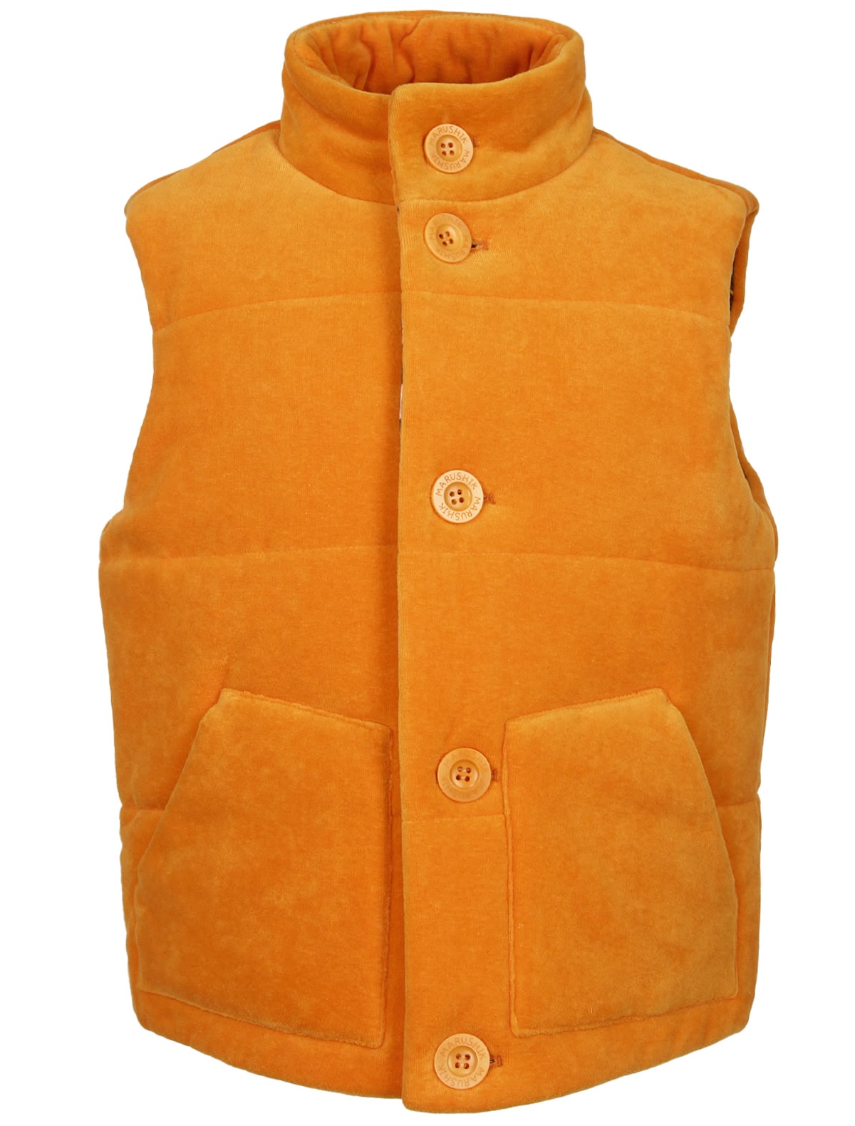 Оранжевый бархатный жилет