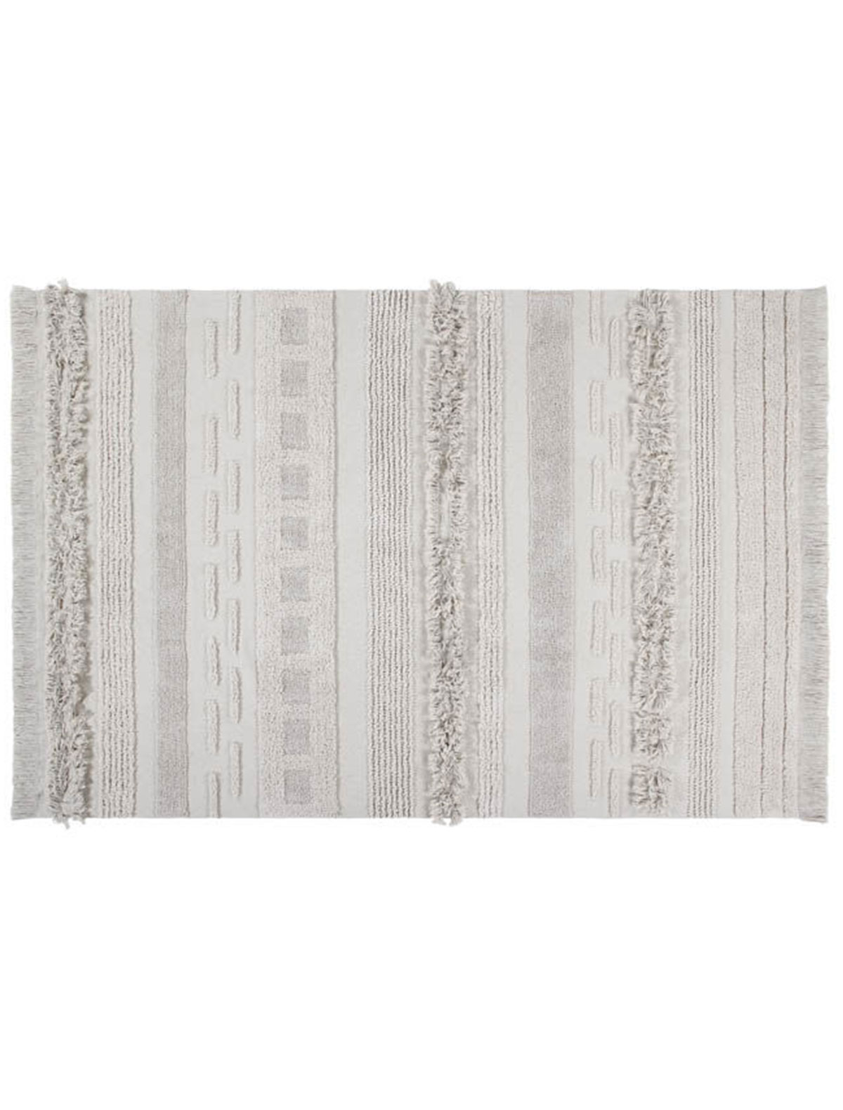 Бежевый ковер с узором из ворса