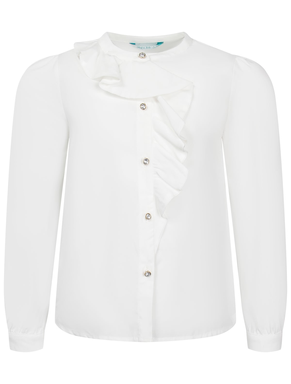 Молочная блуза с оборкой