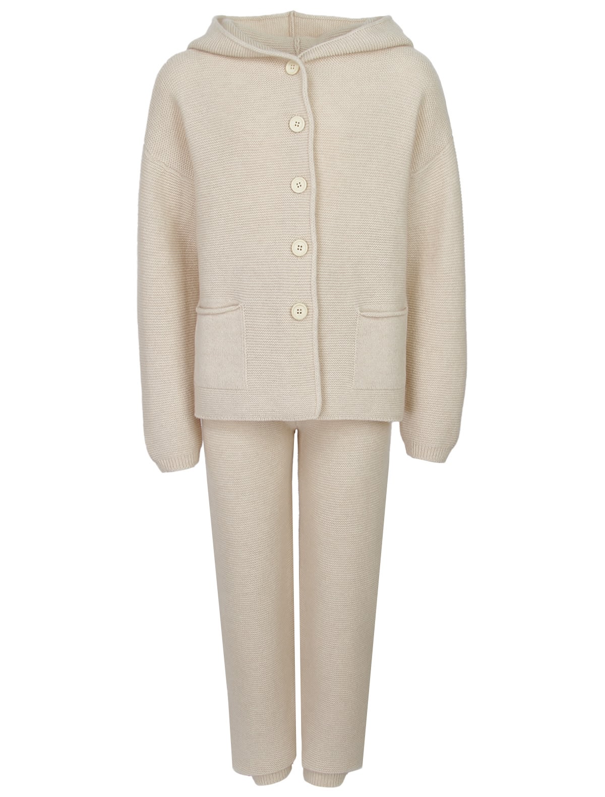 Бежевый комплект из брюк и джемпера