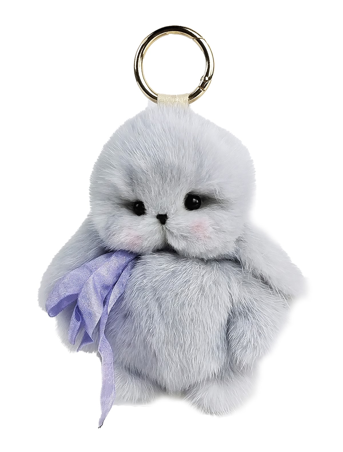 Брелок-Зайчик тедди серо-голубой 15 см