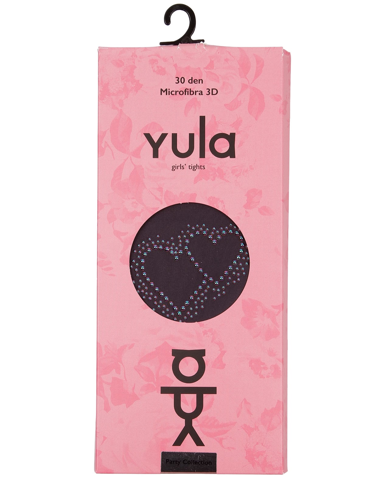 Серые колготки с сердечками из страз 30 den