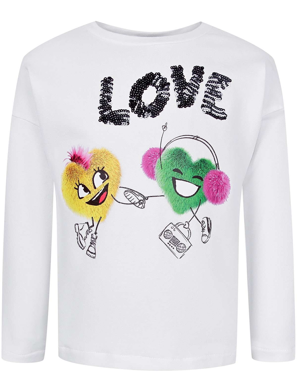 Белый лонгслив Love