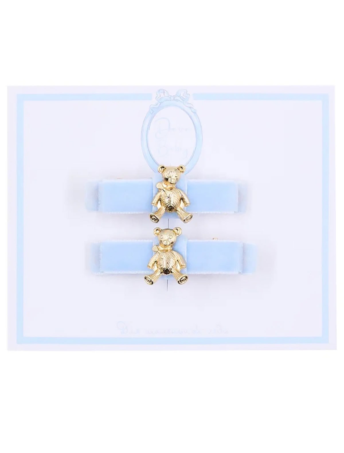 Набор голубых бархатных заколок