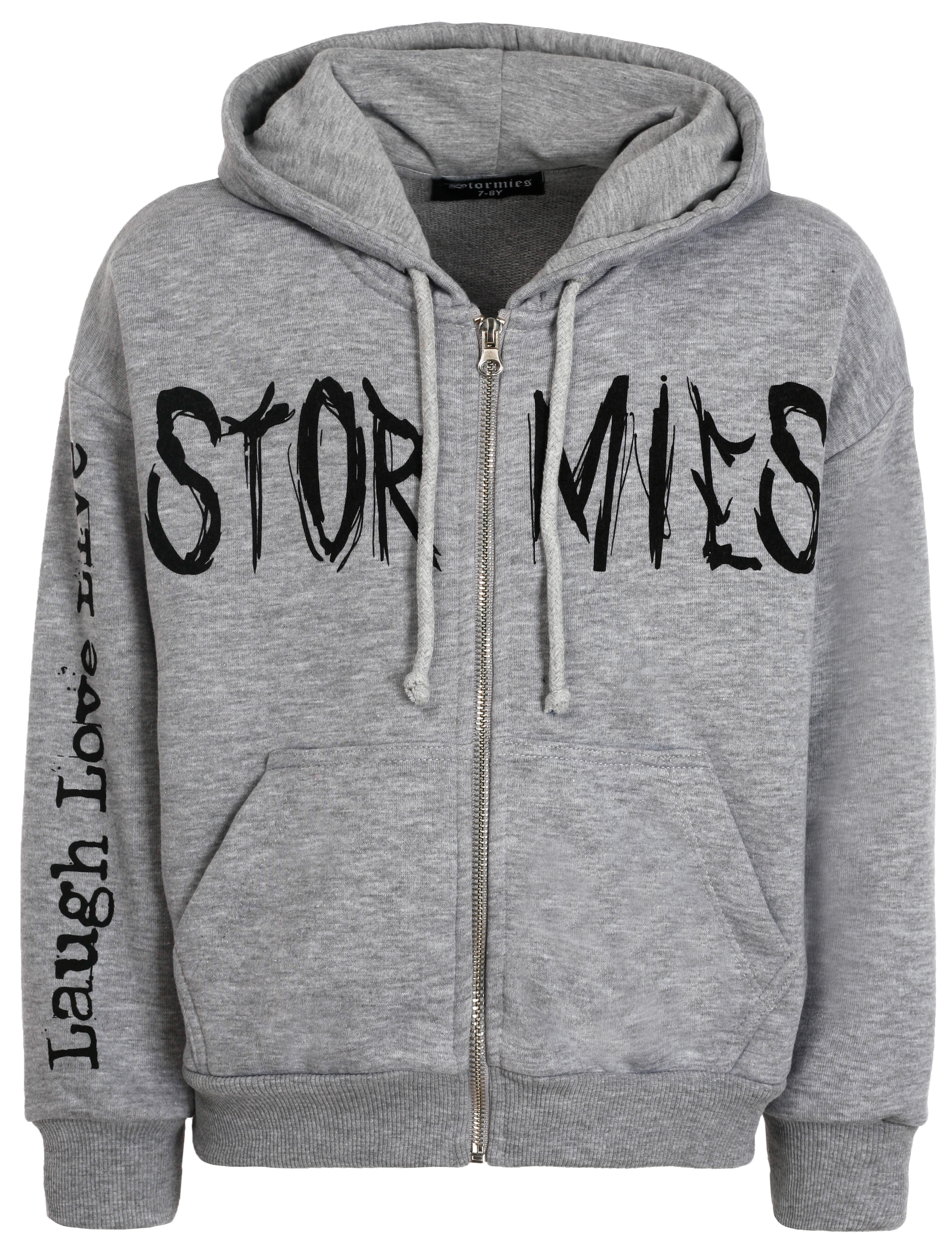 Серая толстовка с текстовым принтом