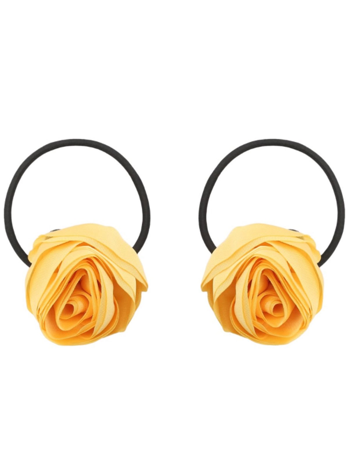 Набор из 2-х резинок для волос "желтая роза"