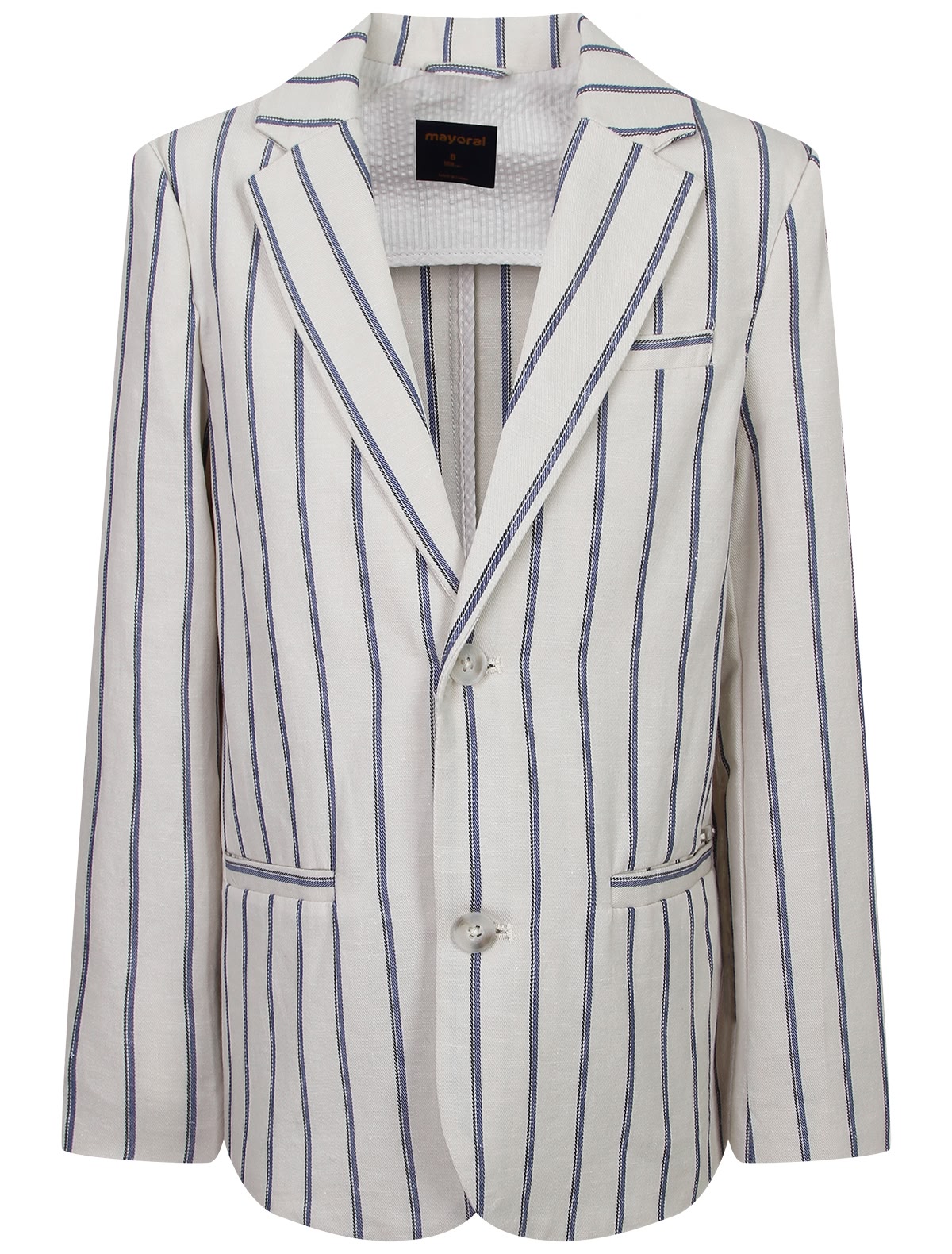 Кремовый пиджак в полоску