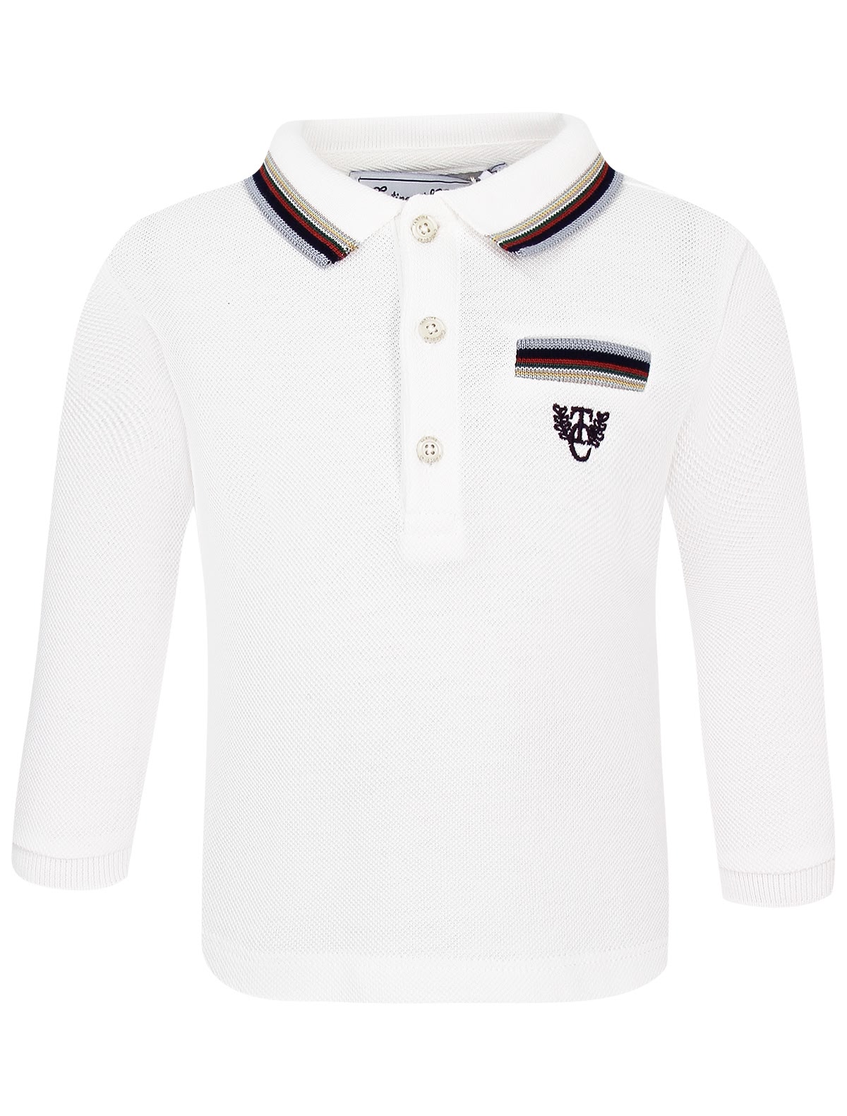 Кремовое поло с логотипом