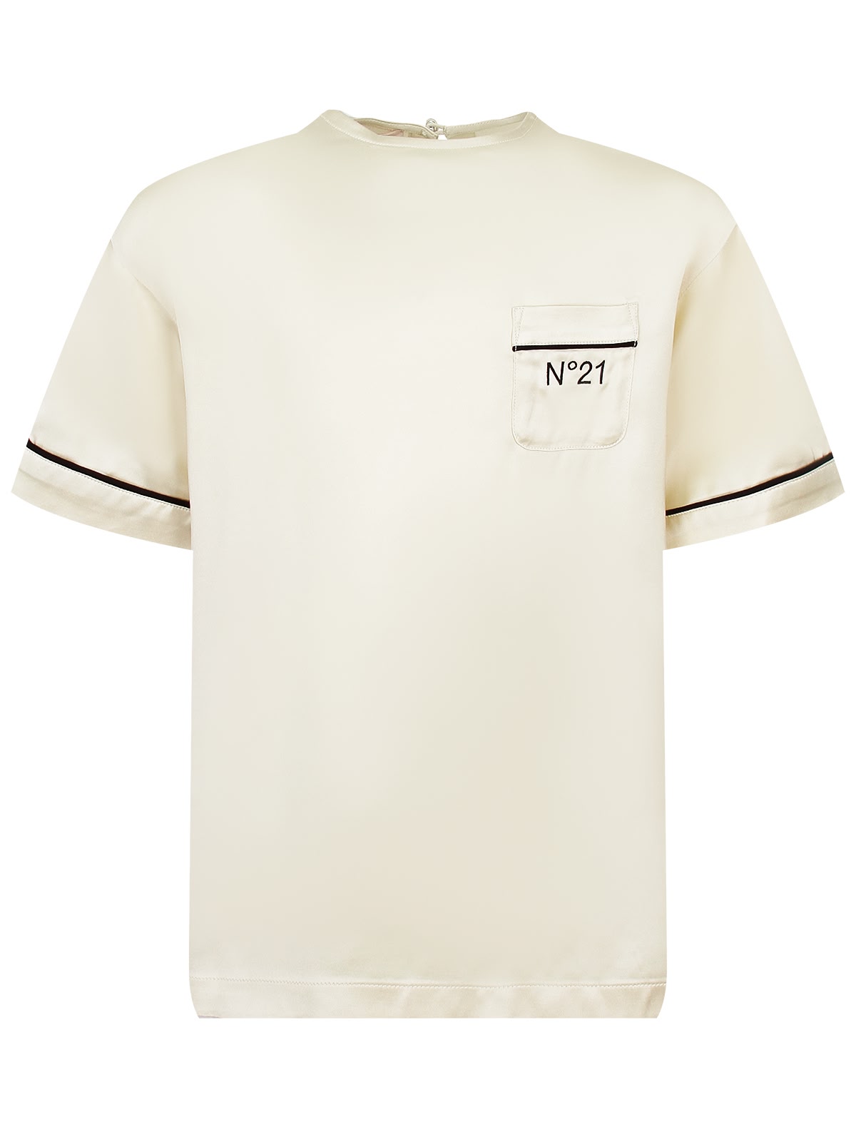 Атласная блуза с логотипом