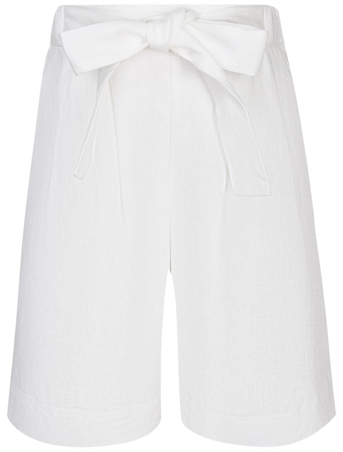 Белые льняные шорты