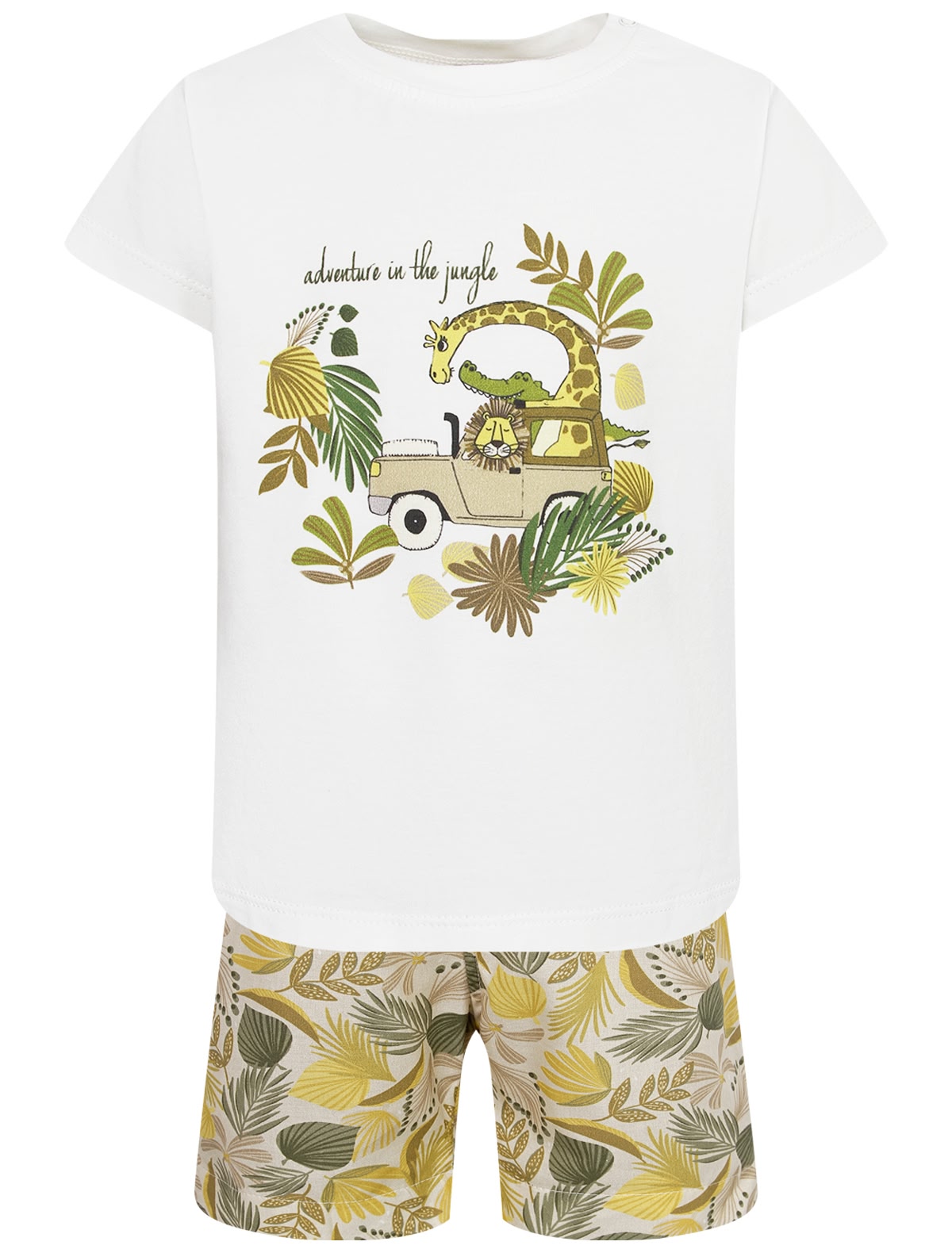 Комплект из футболки и шорт с растительным ухором