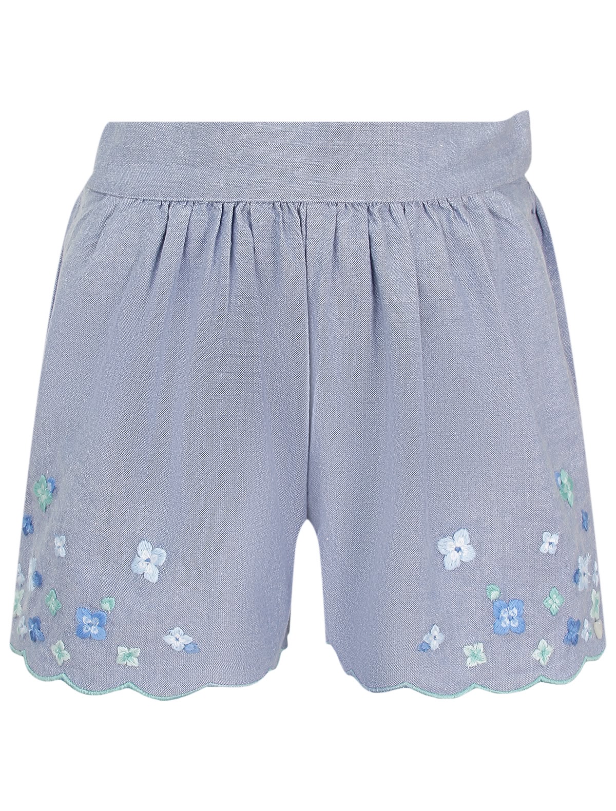 Голубые шорты с вышивкой