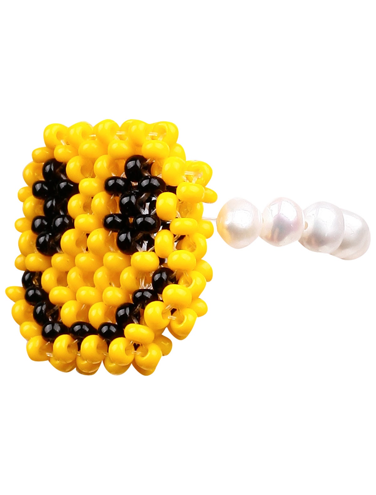 Кольцо из бисера Смайлик