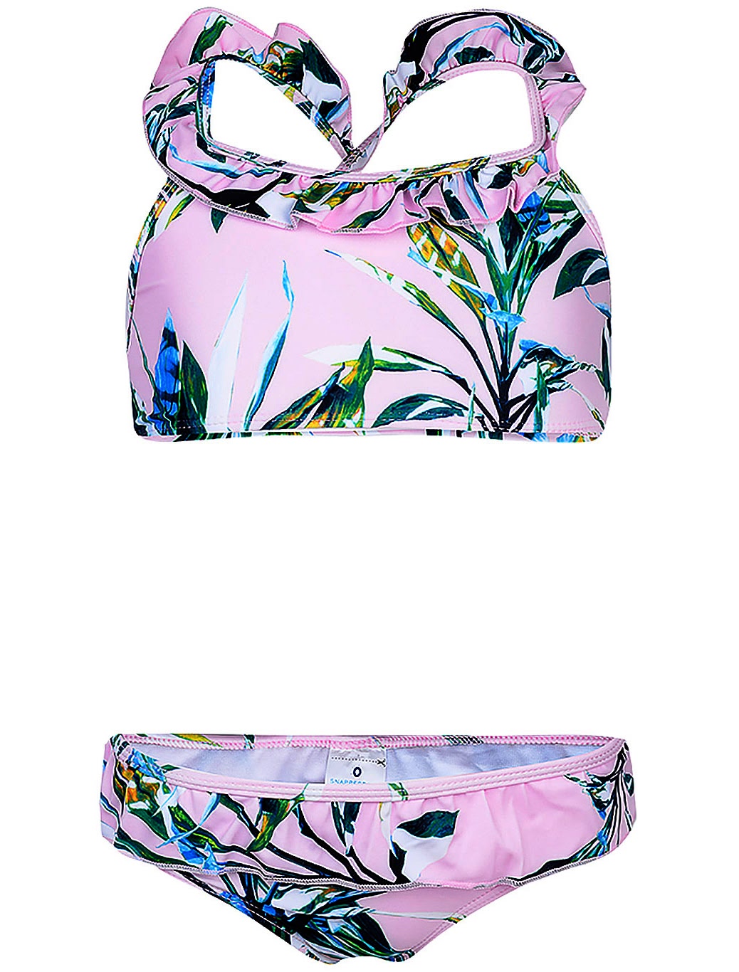 Купальник с воланами и принтом