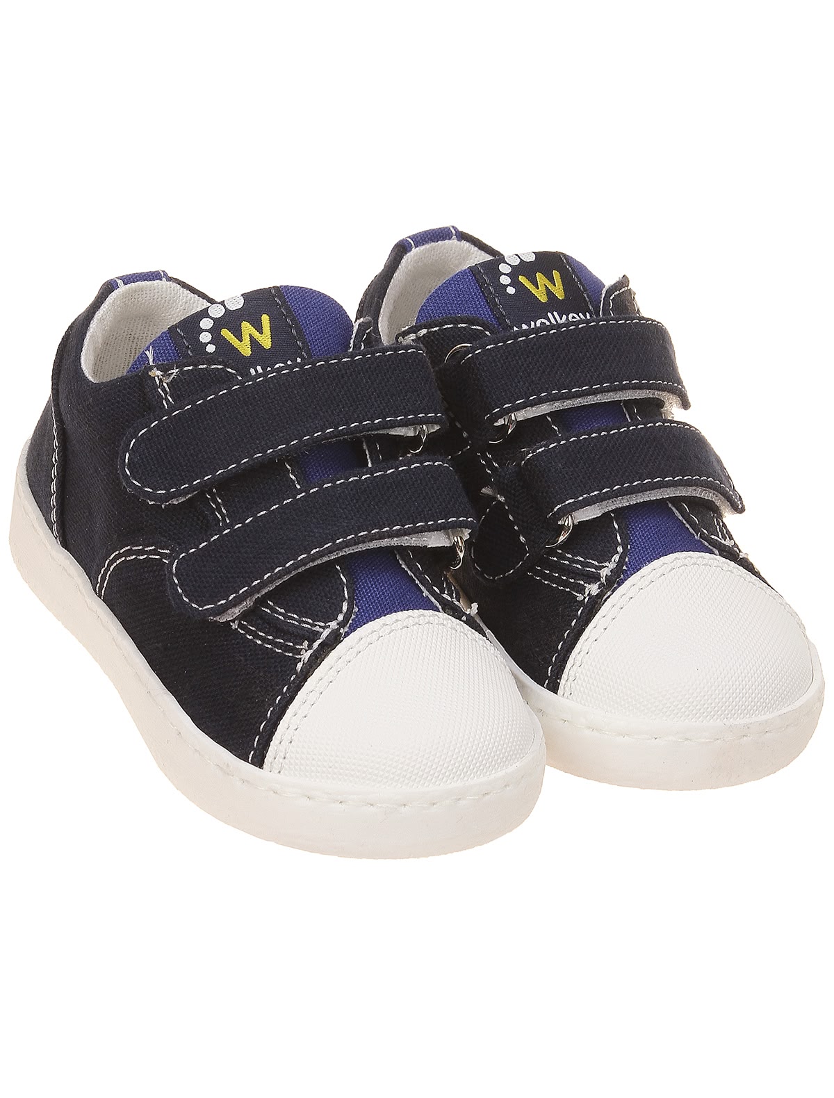 Синие текстильные кеды на липучках