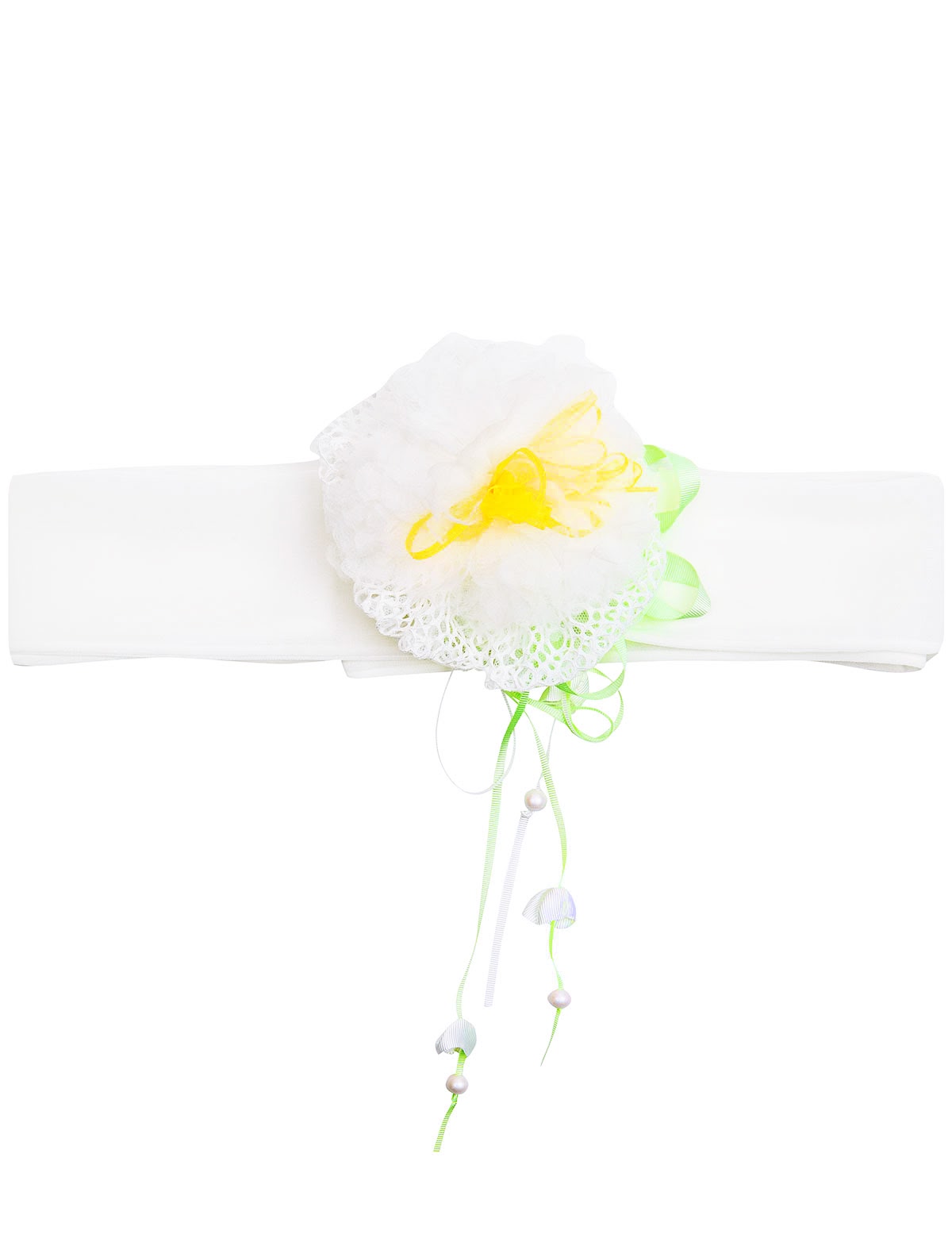 Белый пояс с цветком