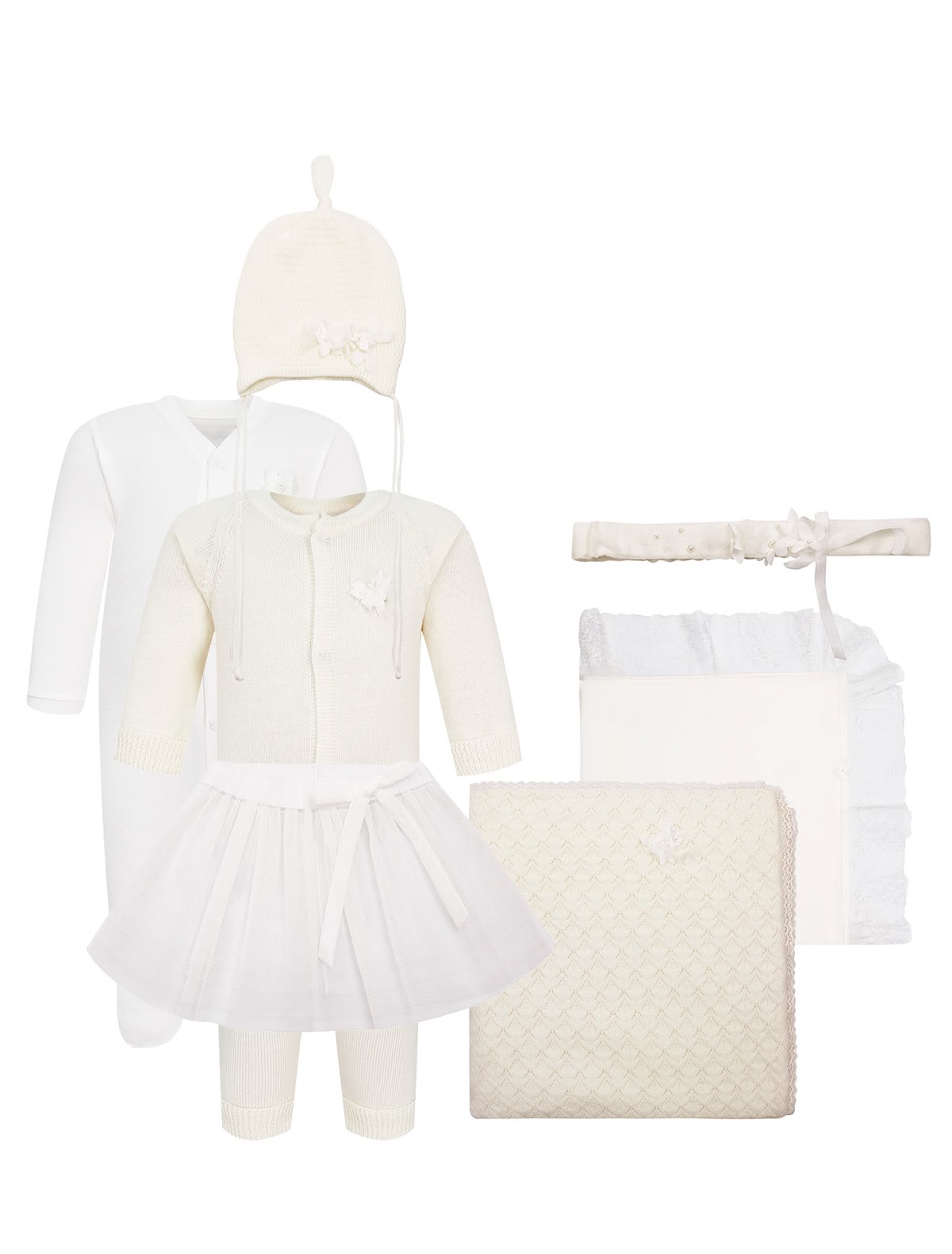 Кремовый комплект на выписку из 7 шт