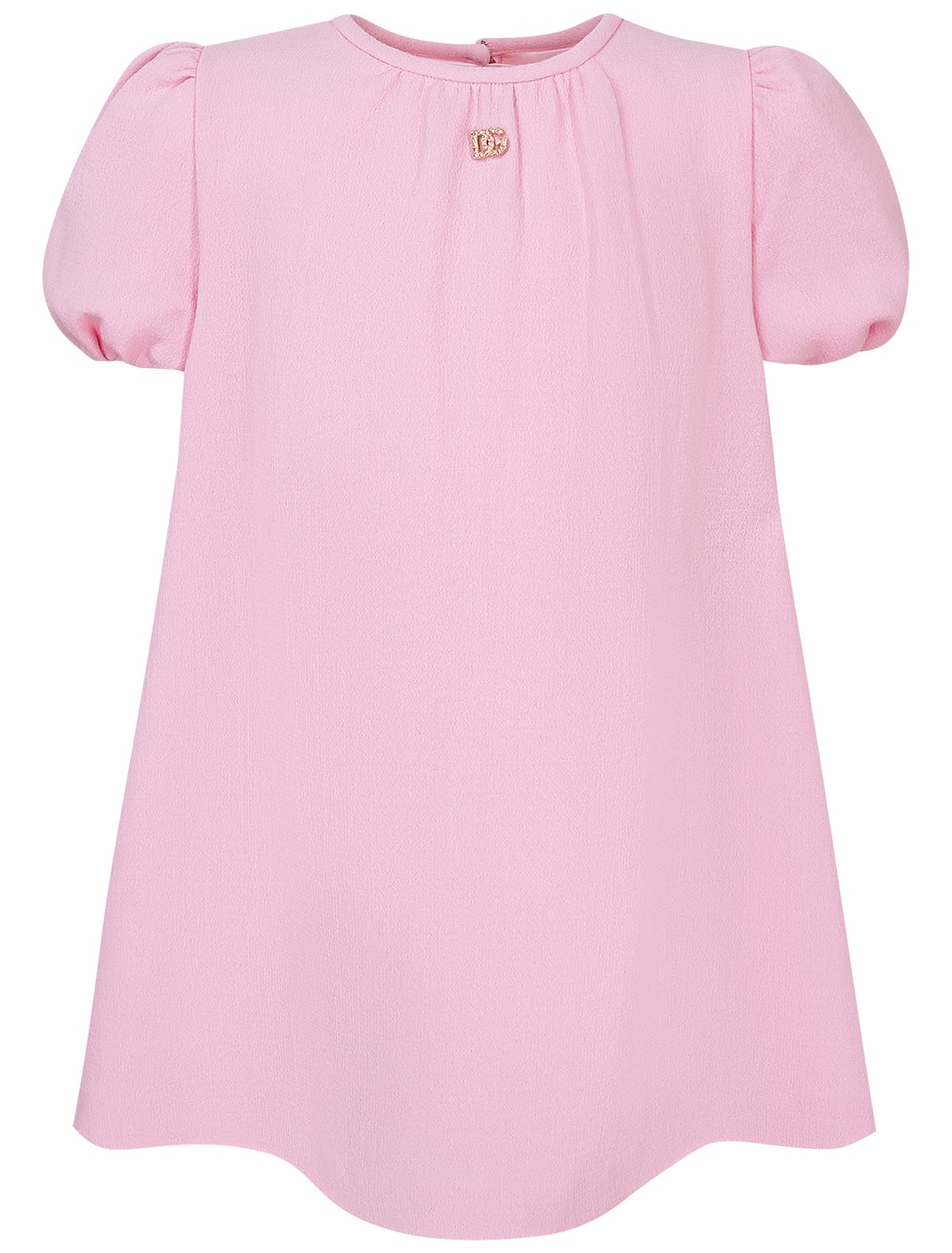 Розовое платье с рукавами-фонариками