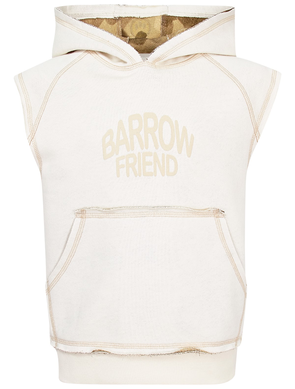 Кремовый жилет с капюшоном