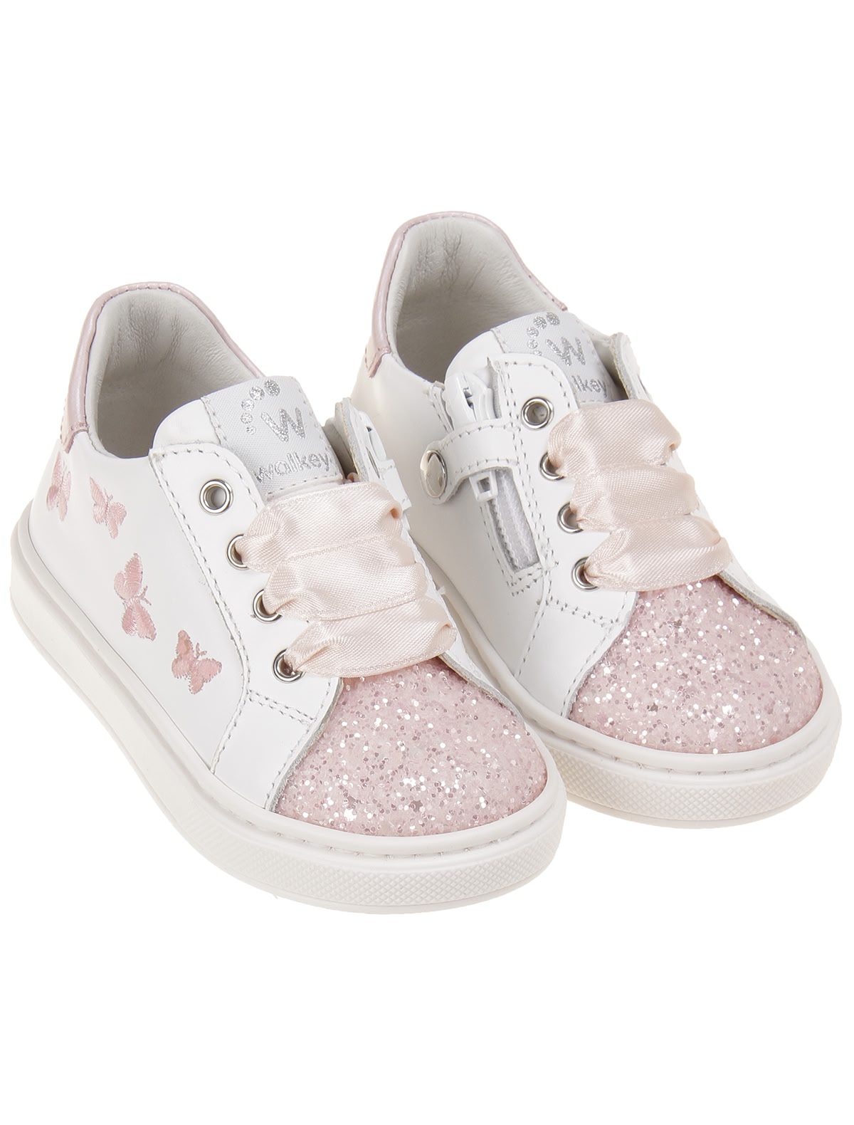 Кеды с розовым глиттером