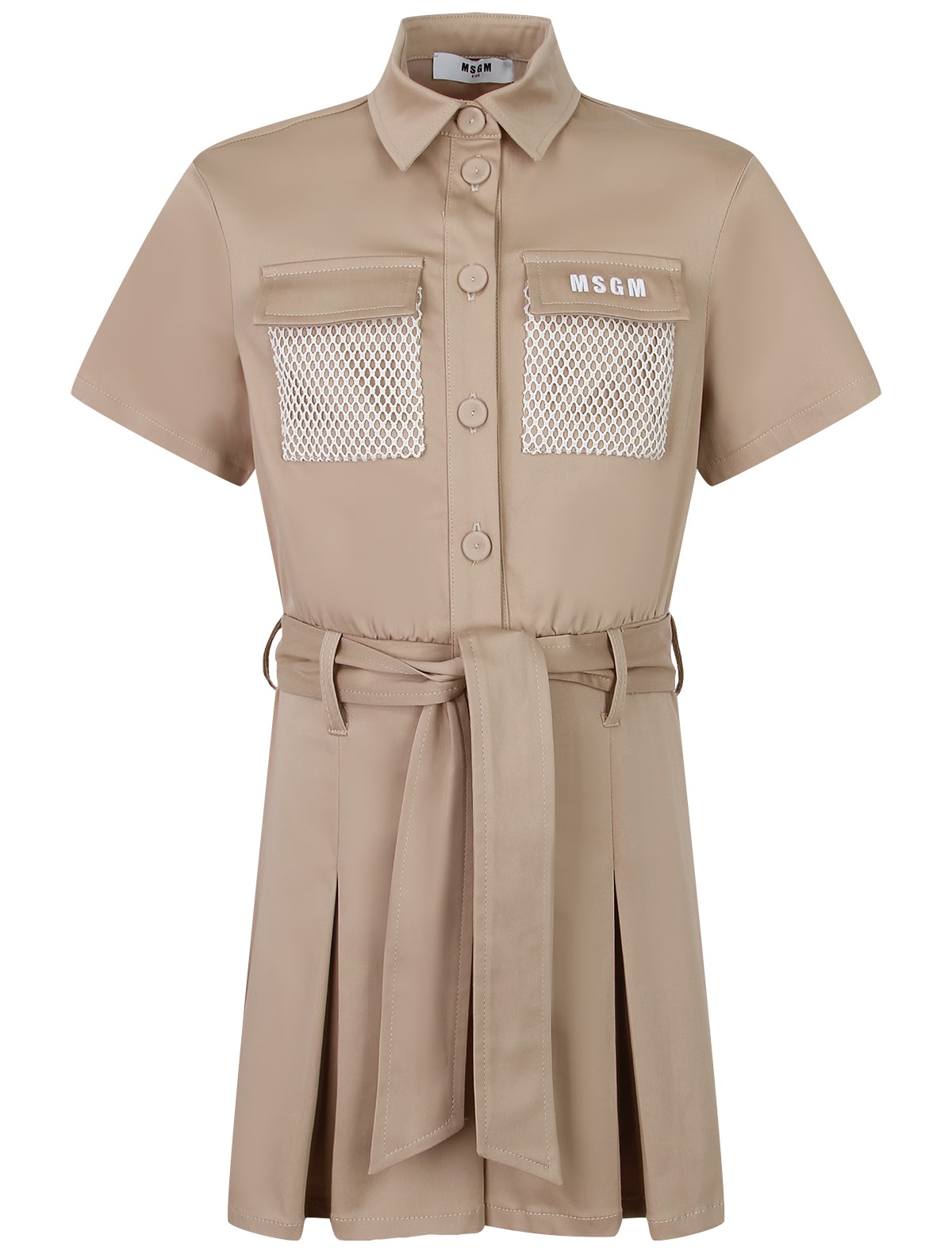 Короткий бежевый комбинезон