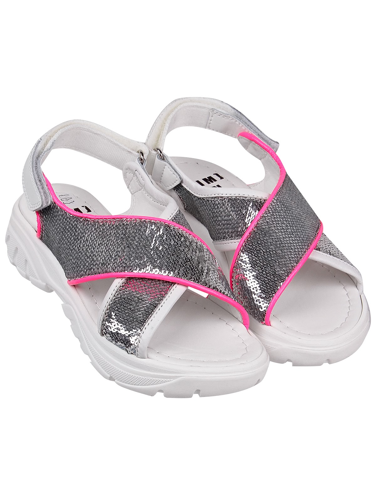 Серебристые босоножки