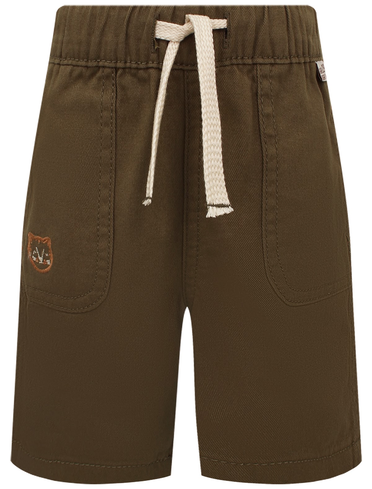 Хлопковые шорты цвета хаки