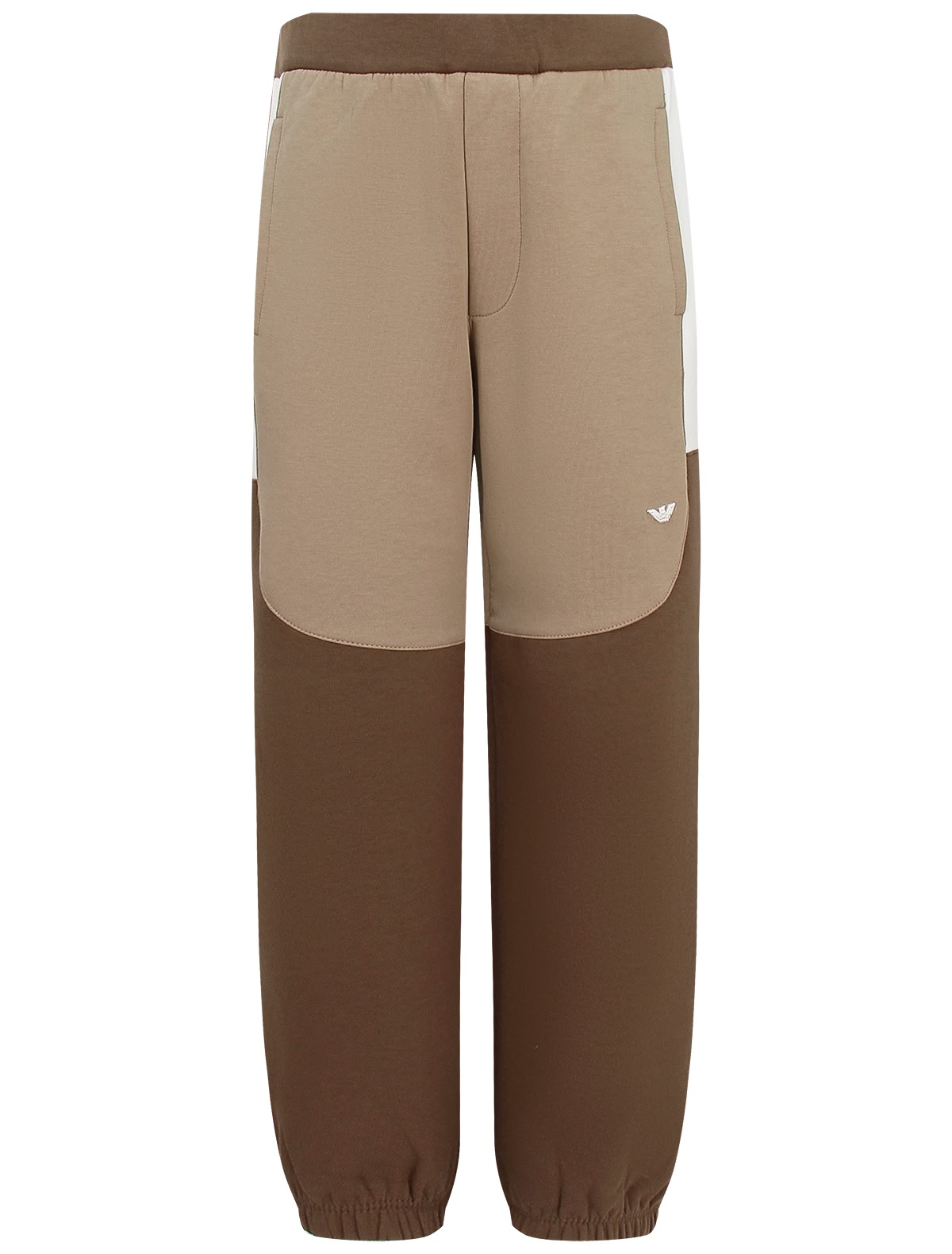 Бежевые спортивные брюки в стиле колорблок