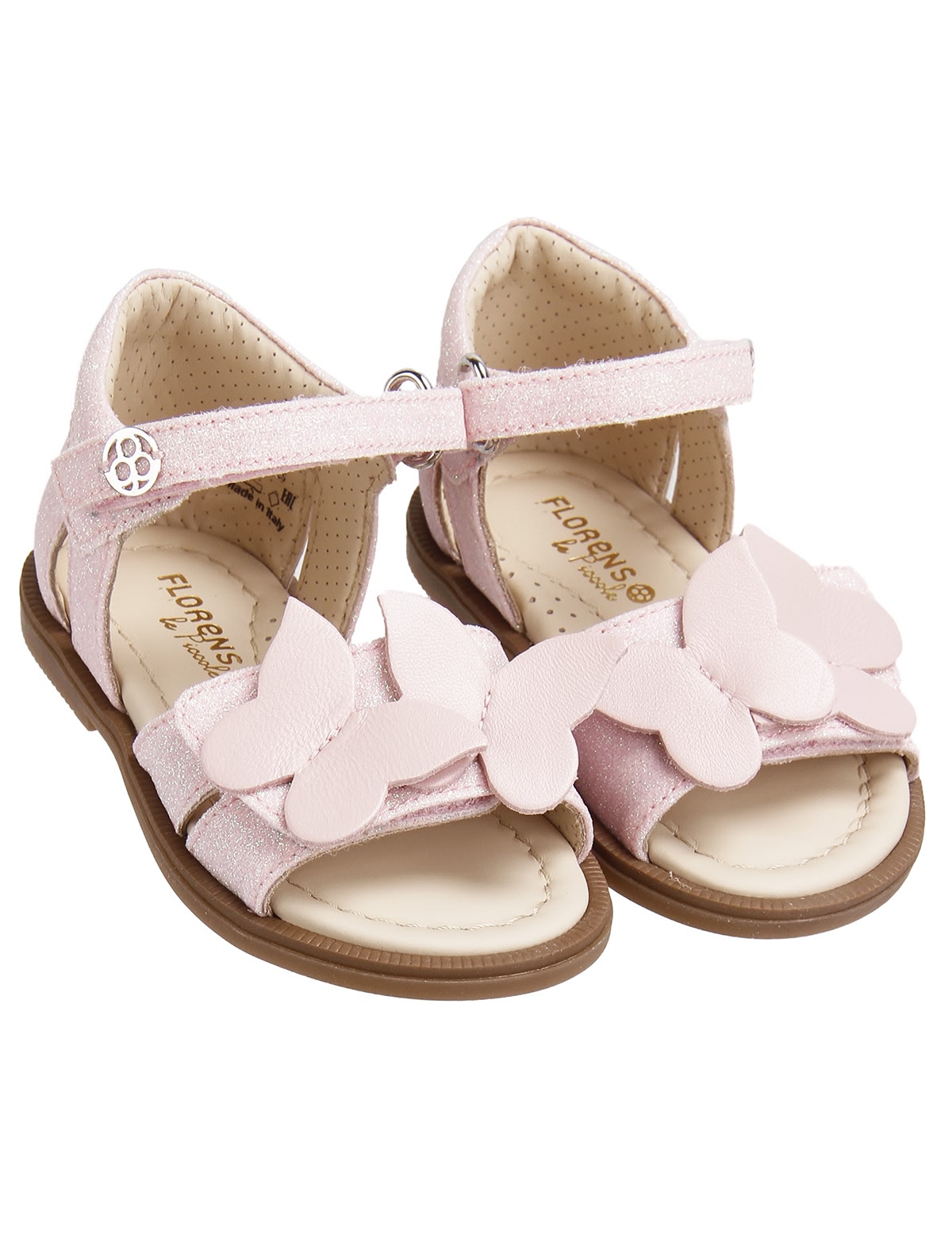 Розовые босоножки с бабочками