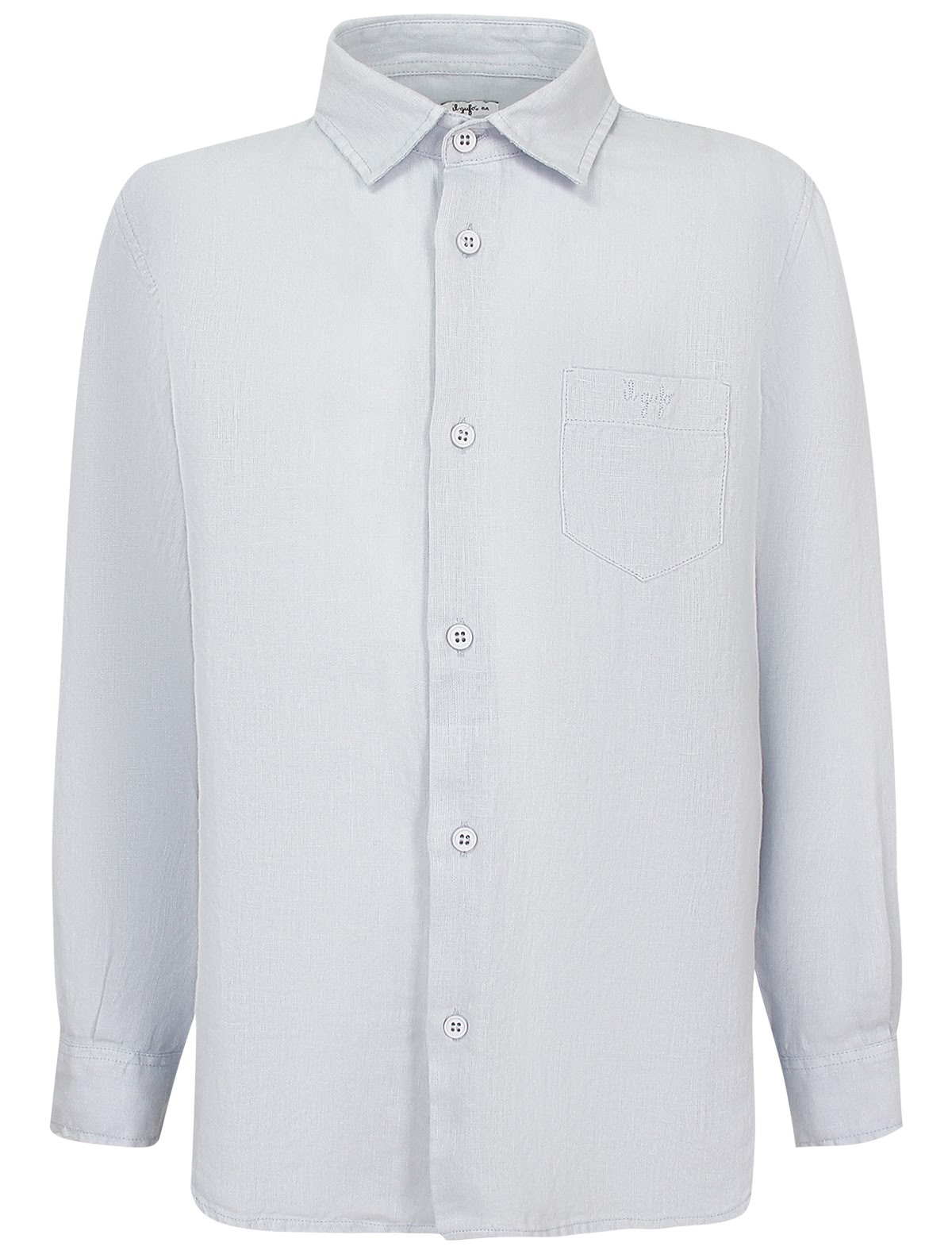 Голубая льняная рубашка