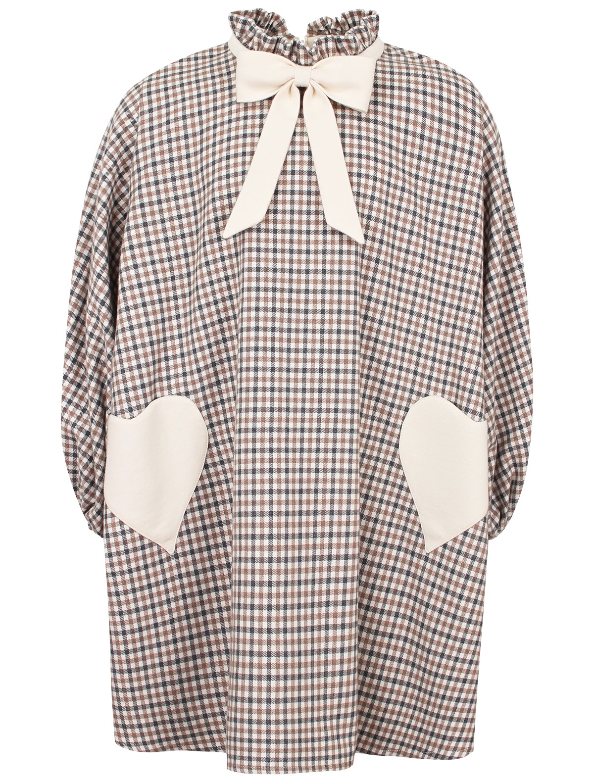 Клетчатое платье с бантом
