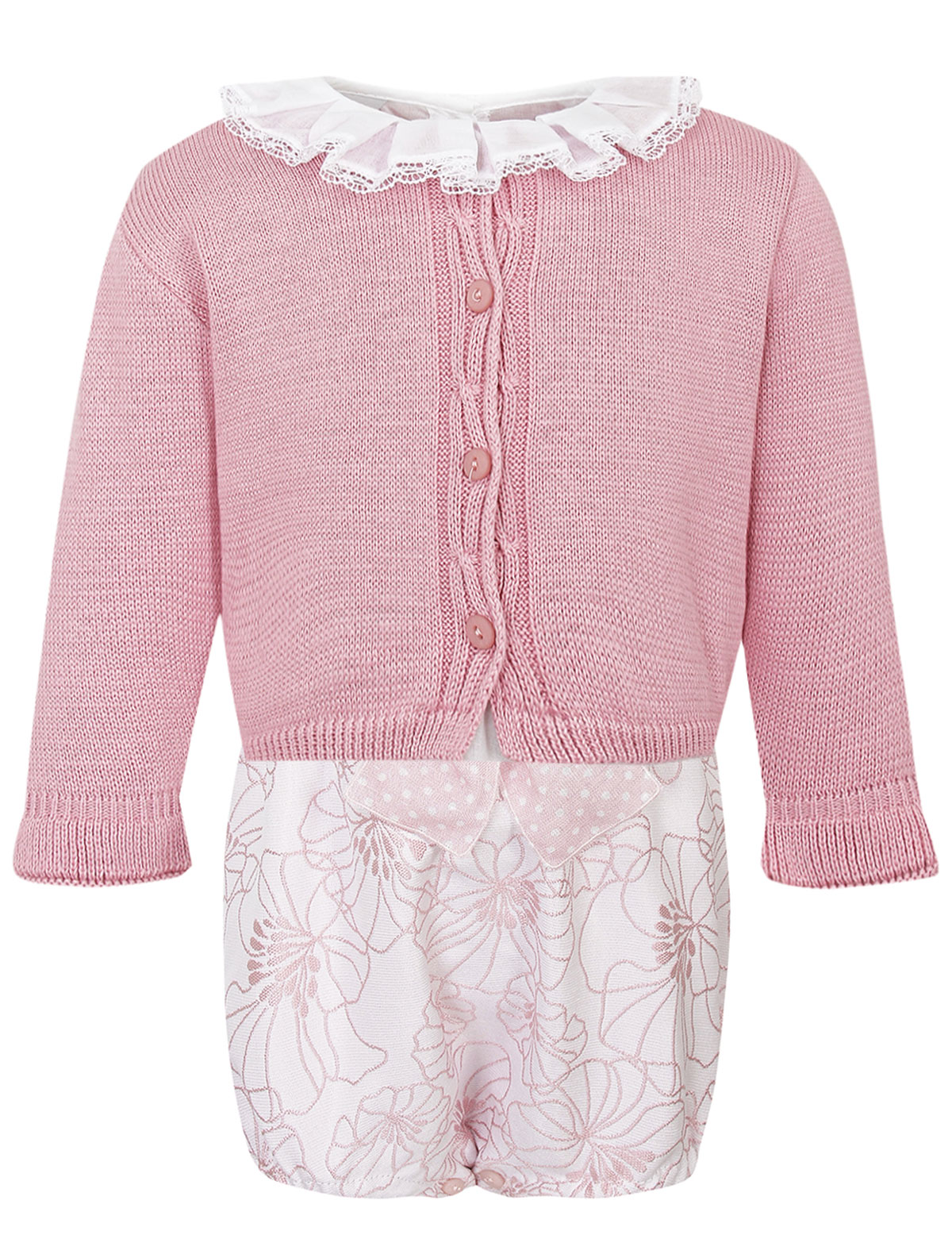 Комплект из комбинезона, блузы и кардигана