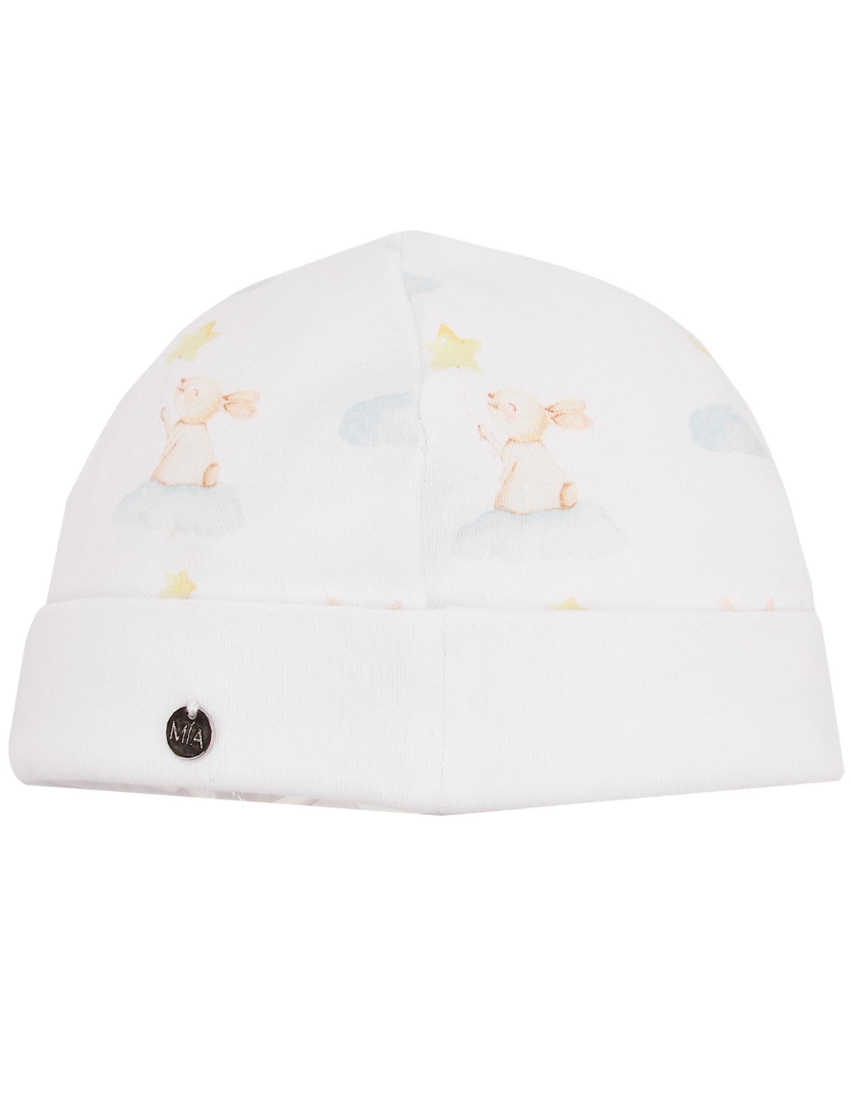 Шапка с принтом зайчики