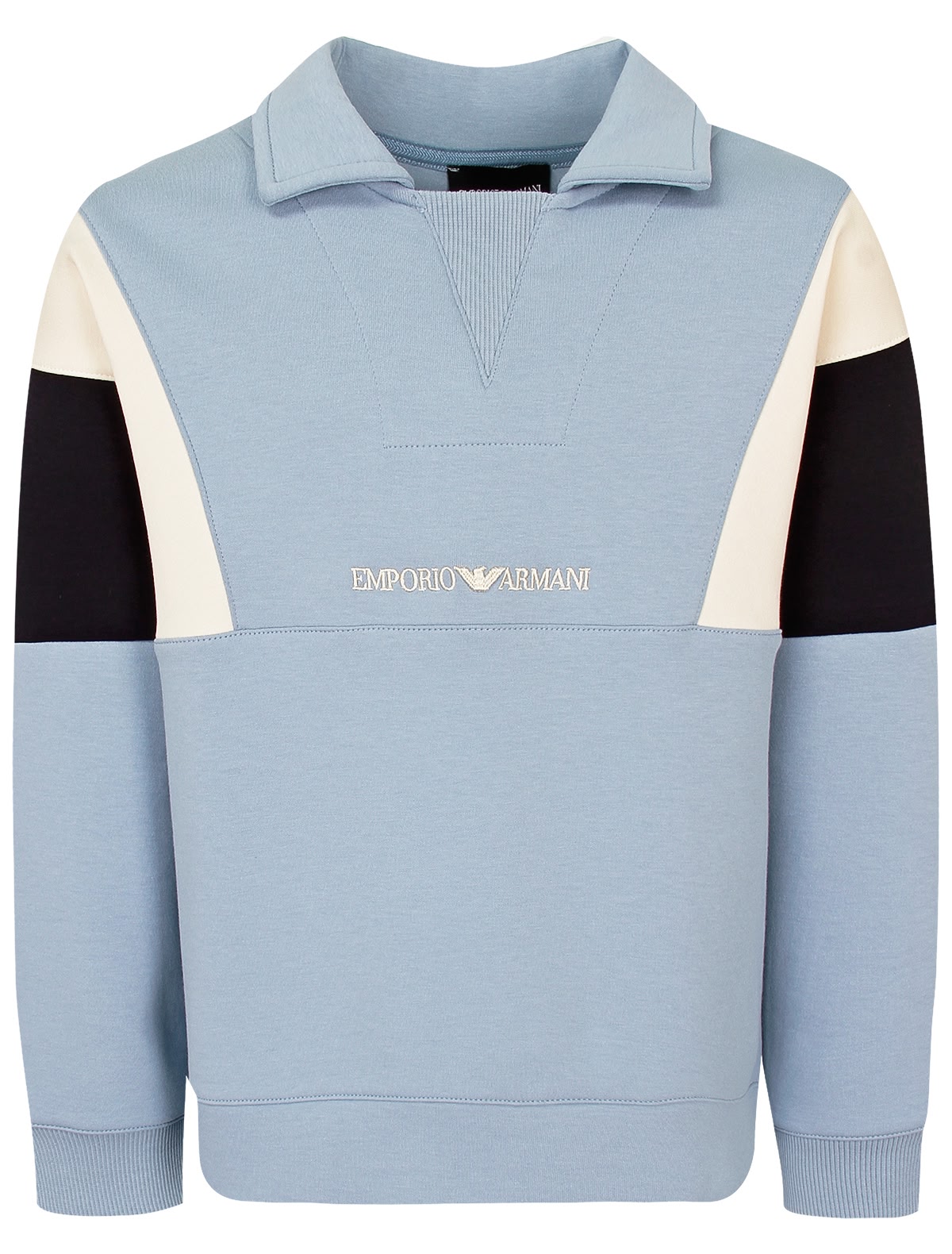 Голубой свитшот с логотипом