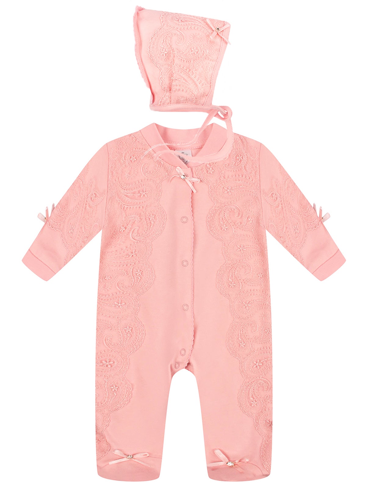 Комплект на выписку с кружевной отделкой