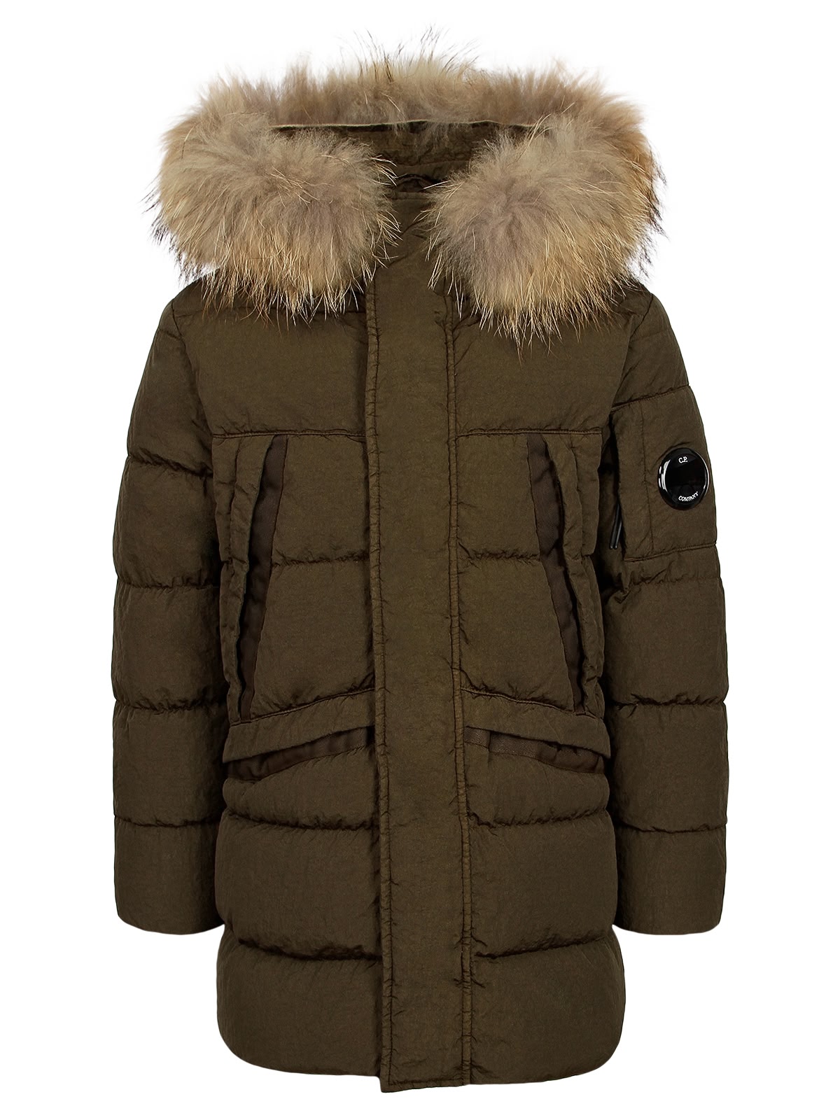 Пуховик цвета хаки