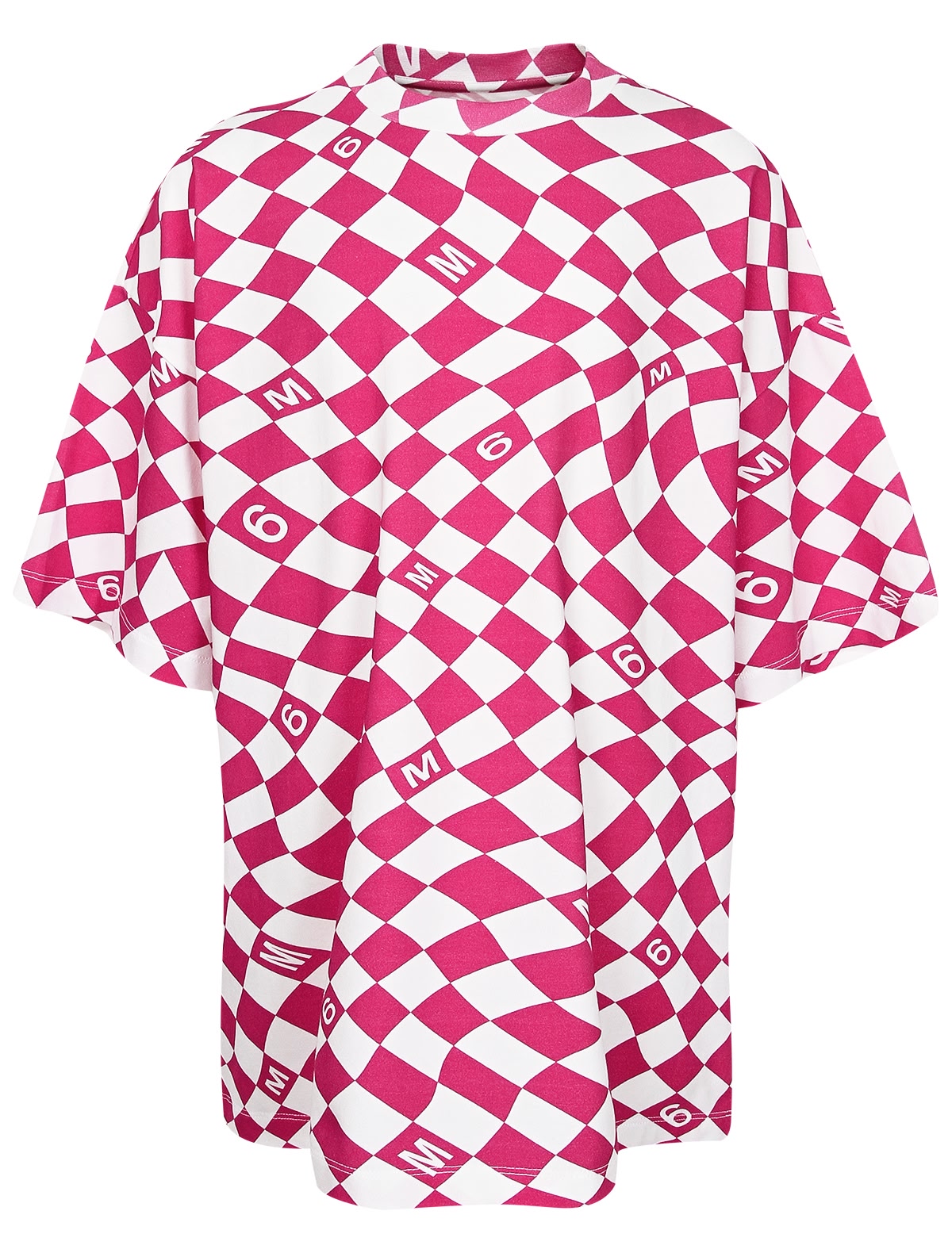 Платье-футболка в шахматную клетку