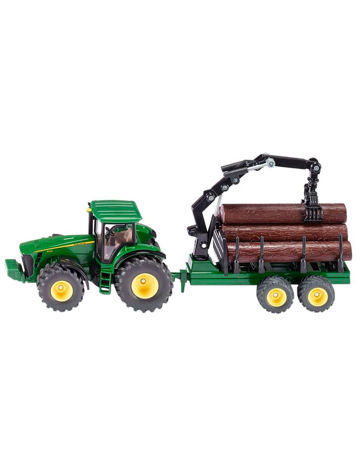 Трактор John Deere с прицепом для бревен (1:50)