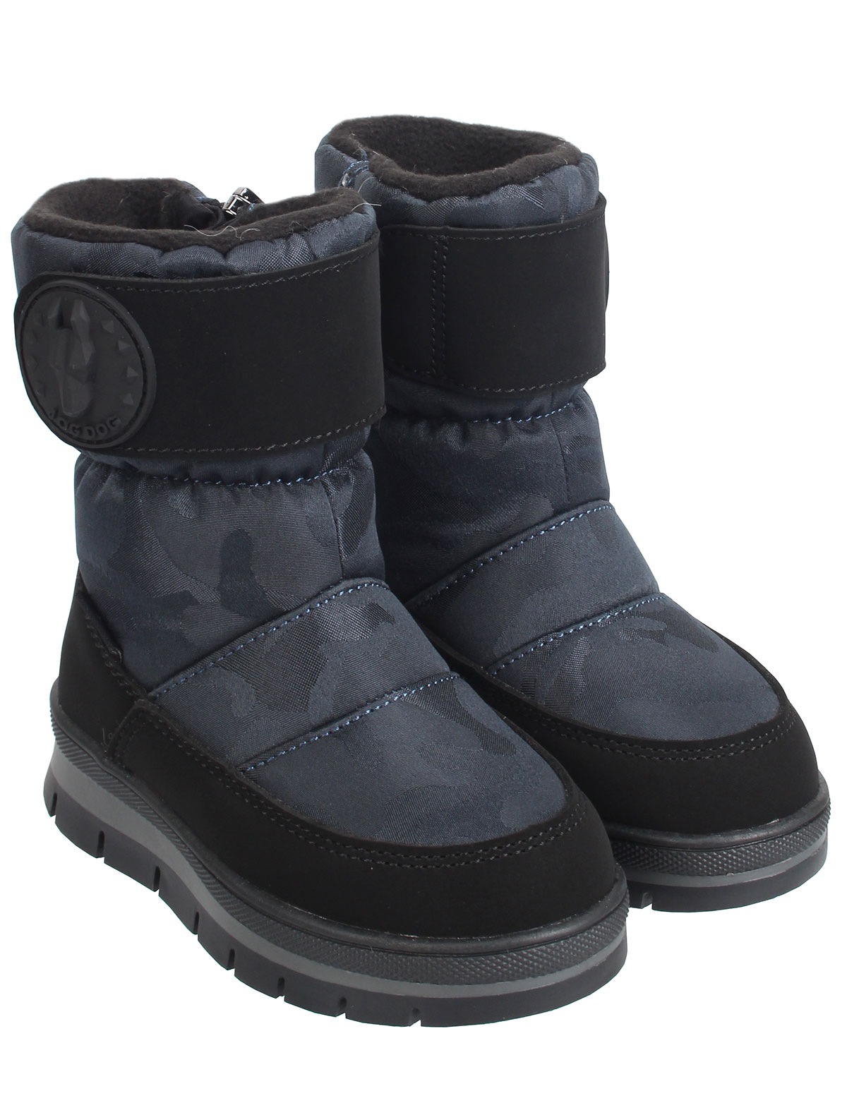 Синие дутые сапоги