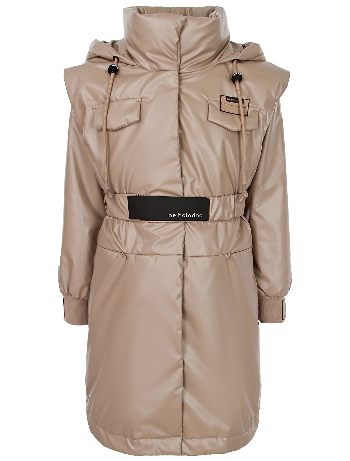 Утепленный плащ с капюшоном