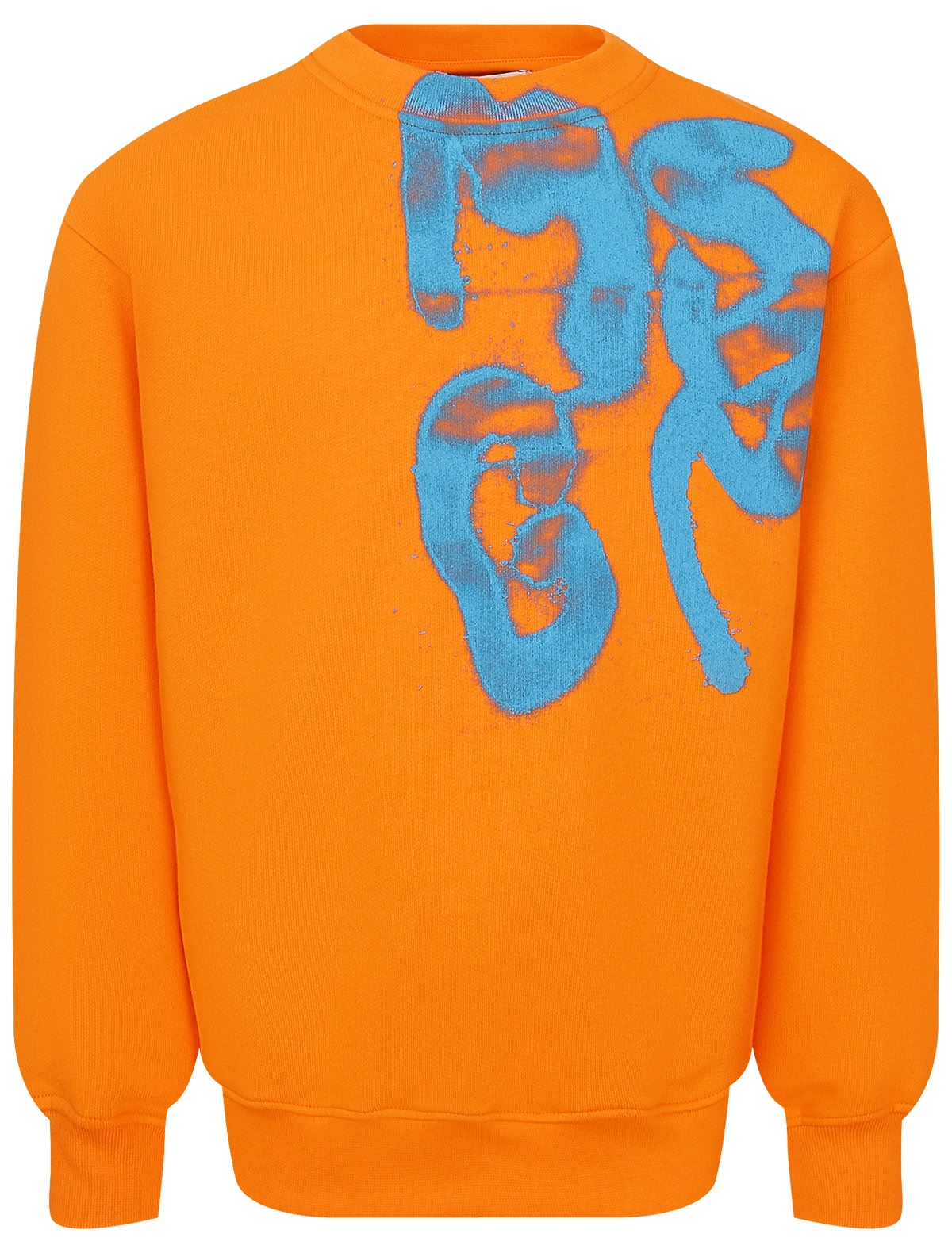 Оранжевый свитшот с принтом
