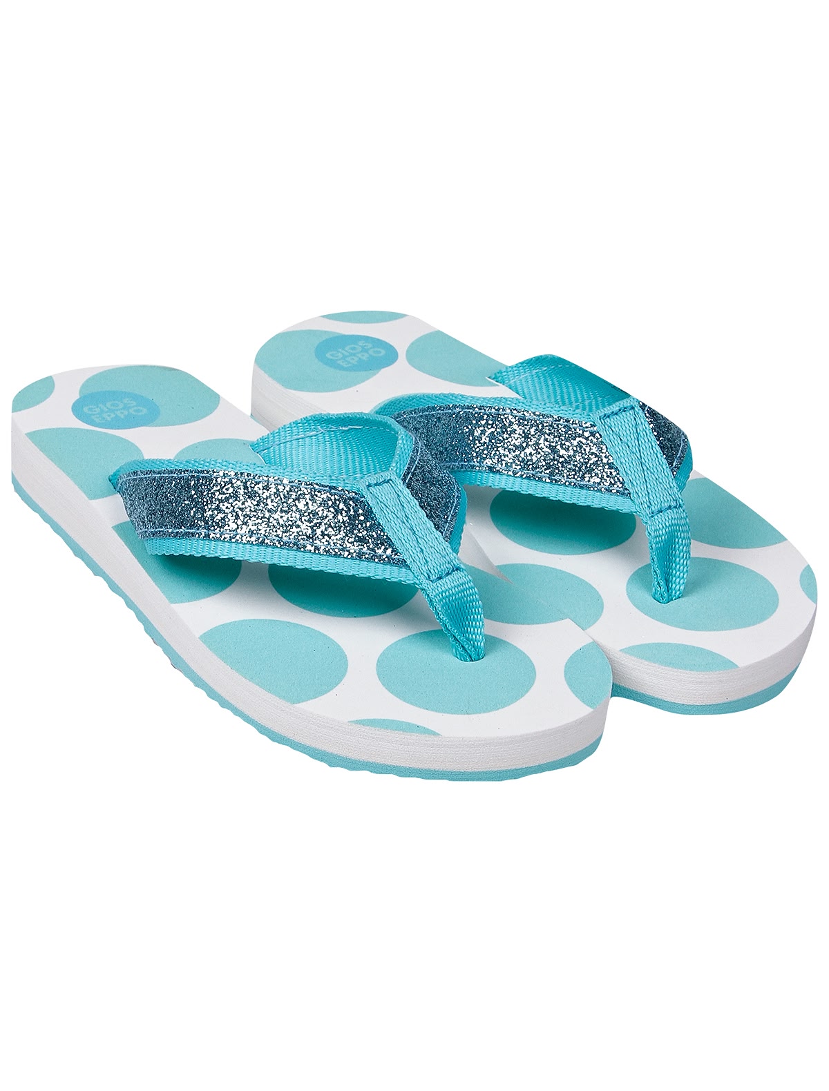 Голубые пляжные шлепанцы