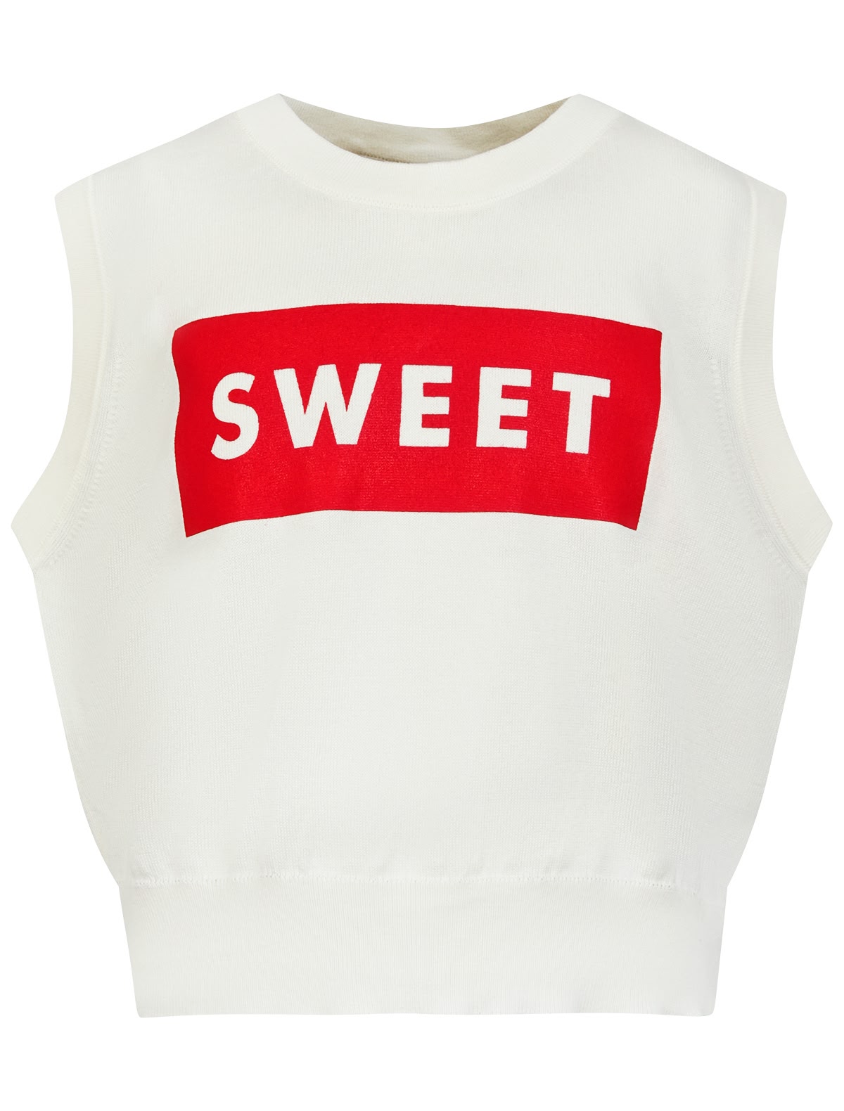 Кремовый топ с принтом "Sweet"